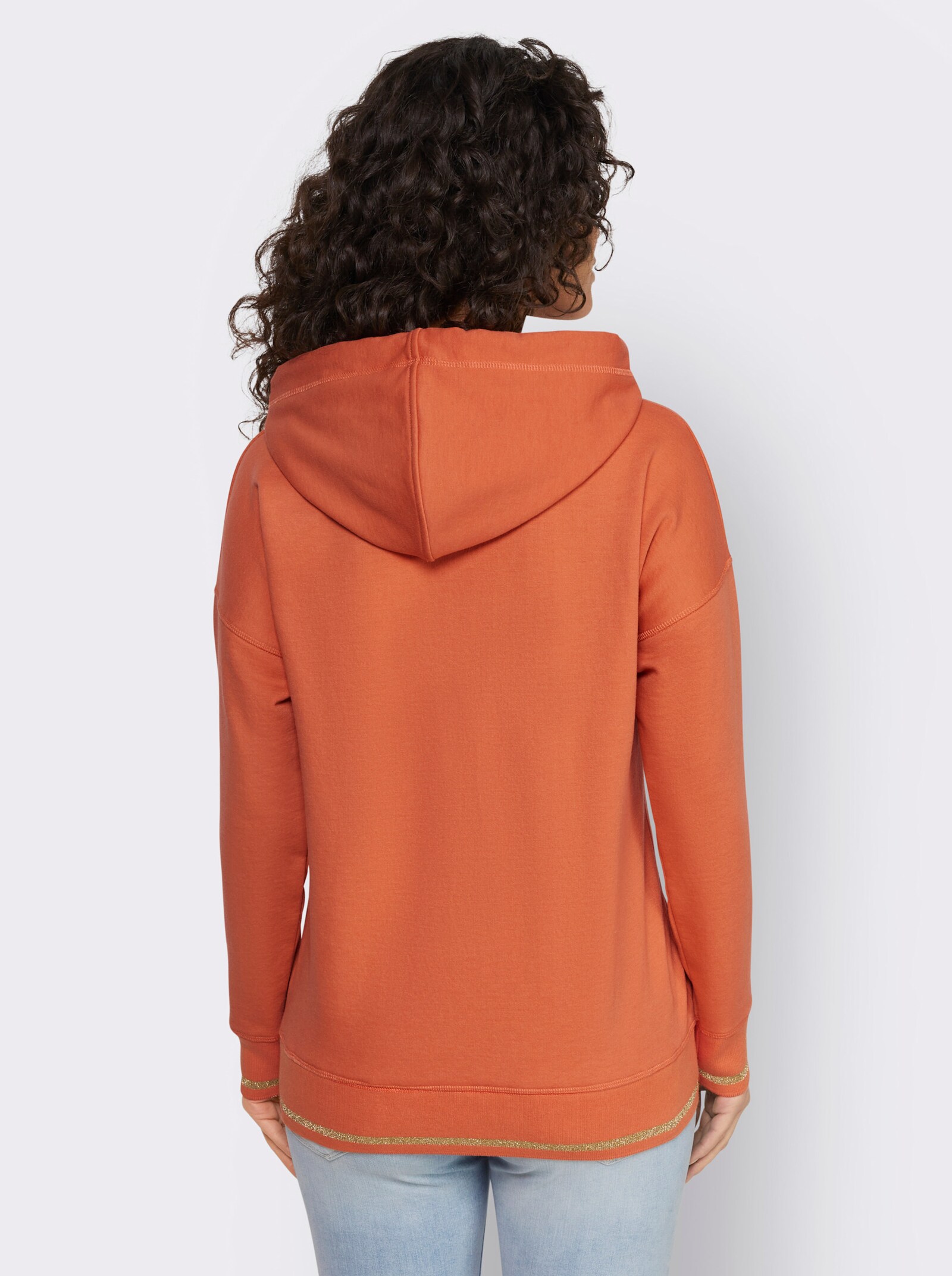 heine Hoodie met glansgaren - papaja bedrukt