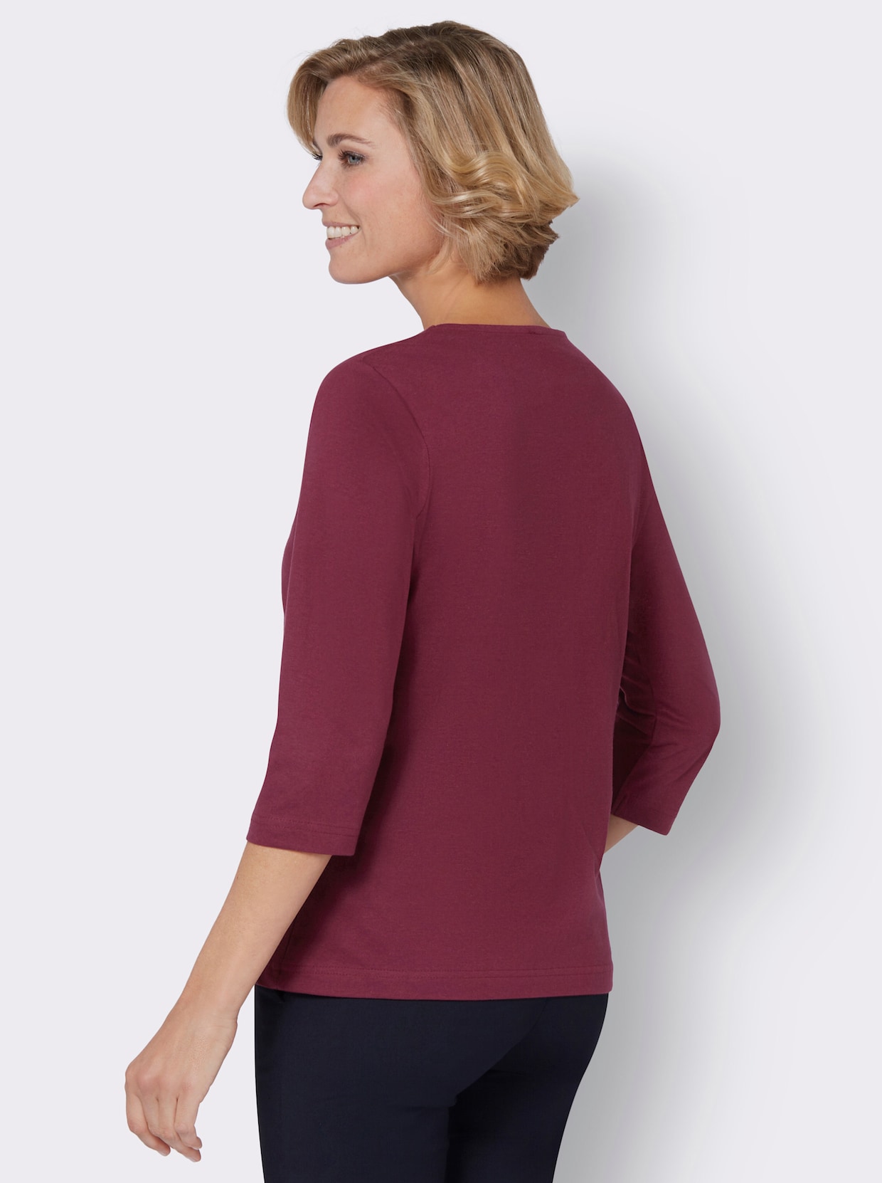 3/4-Arm-Shirt - bordeaux