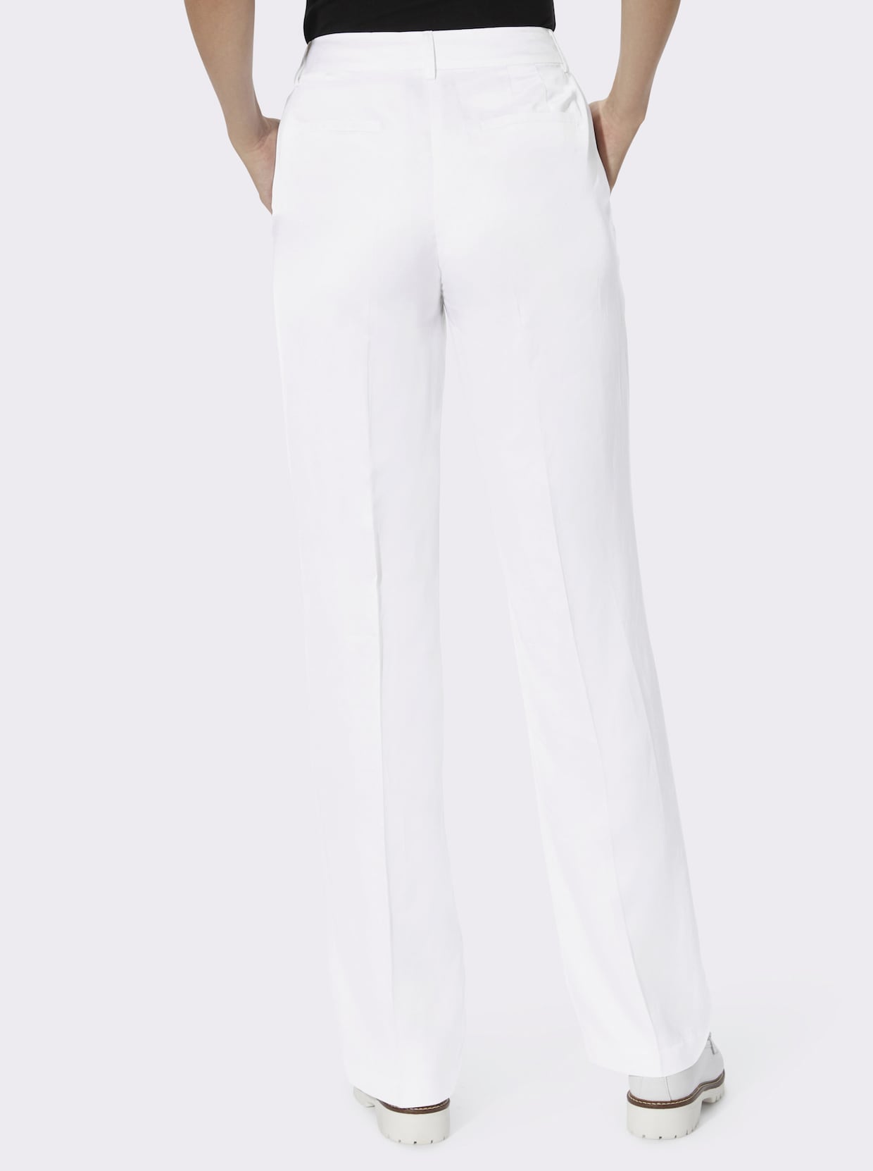 heine Broek met persplooien - wit