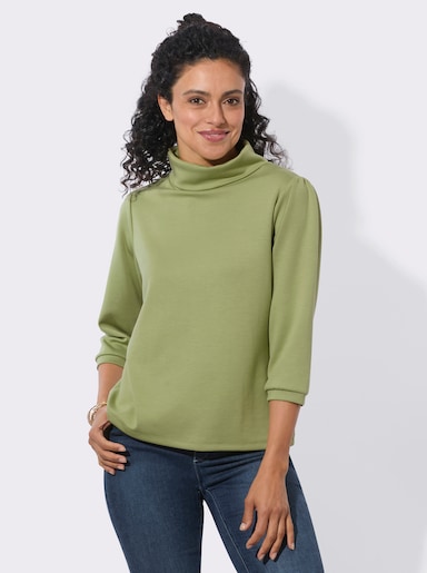 Sweatshirt mit Kellerfalte hinten - schilf