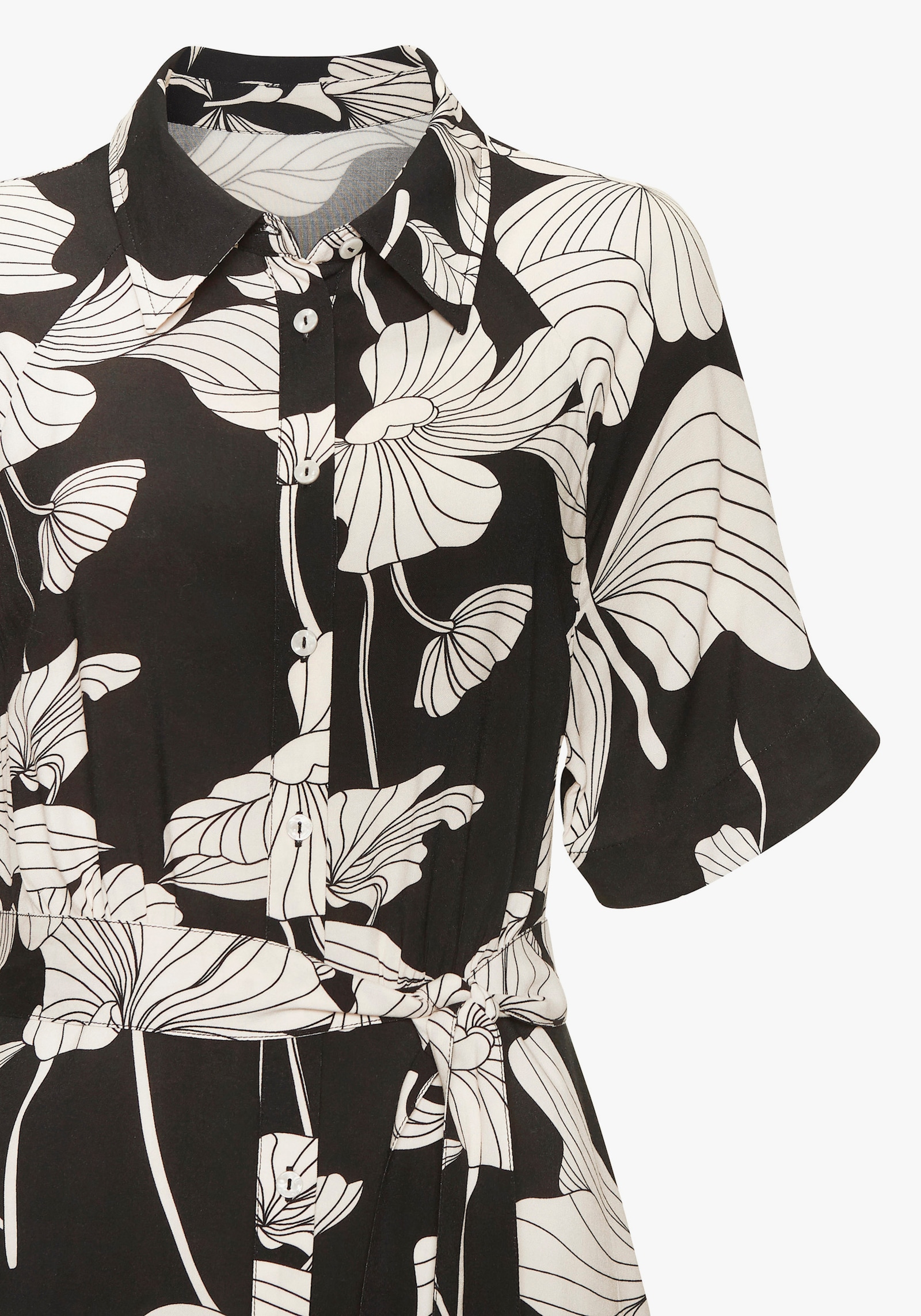 Vivance Hemdblusenkleid - schwarz-sand bedruckt