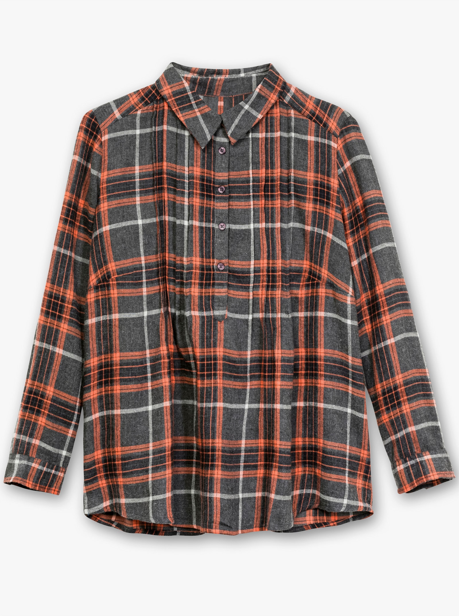 Tunika aus Flanell, kariert - kupferfarben-kariert