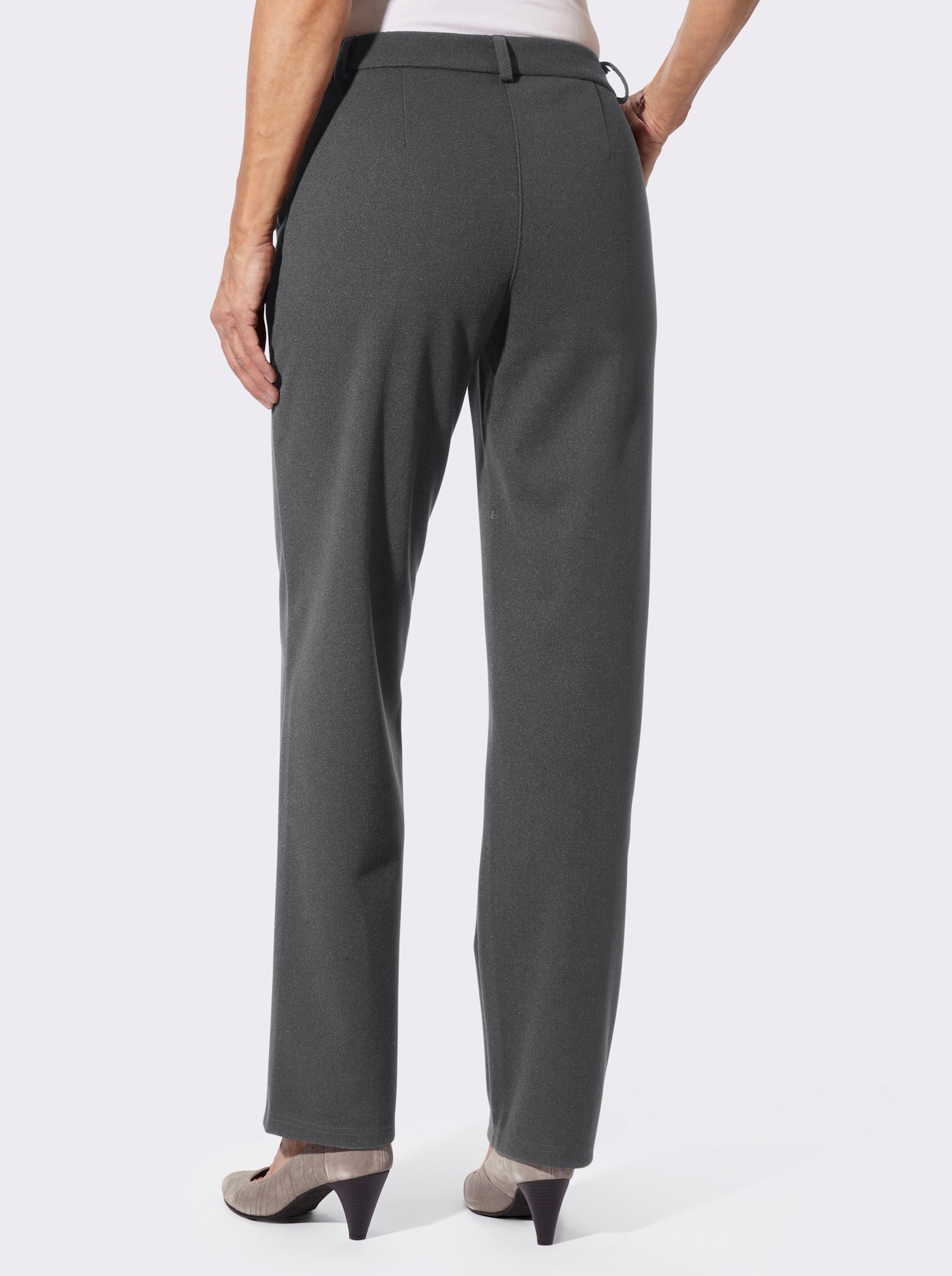 Stoffhose in Jersey-Qualität - anthrazit