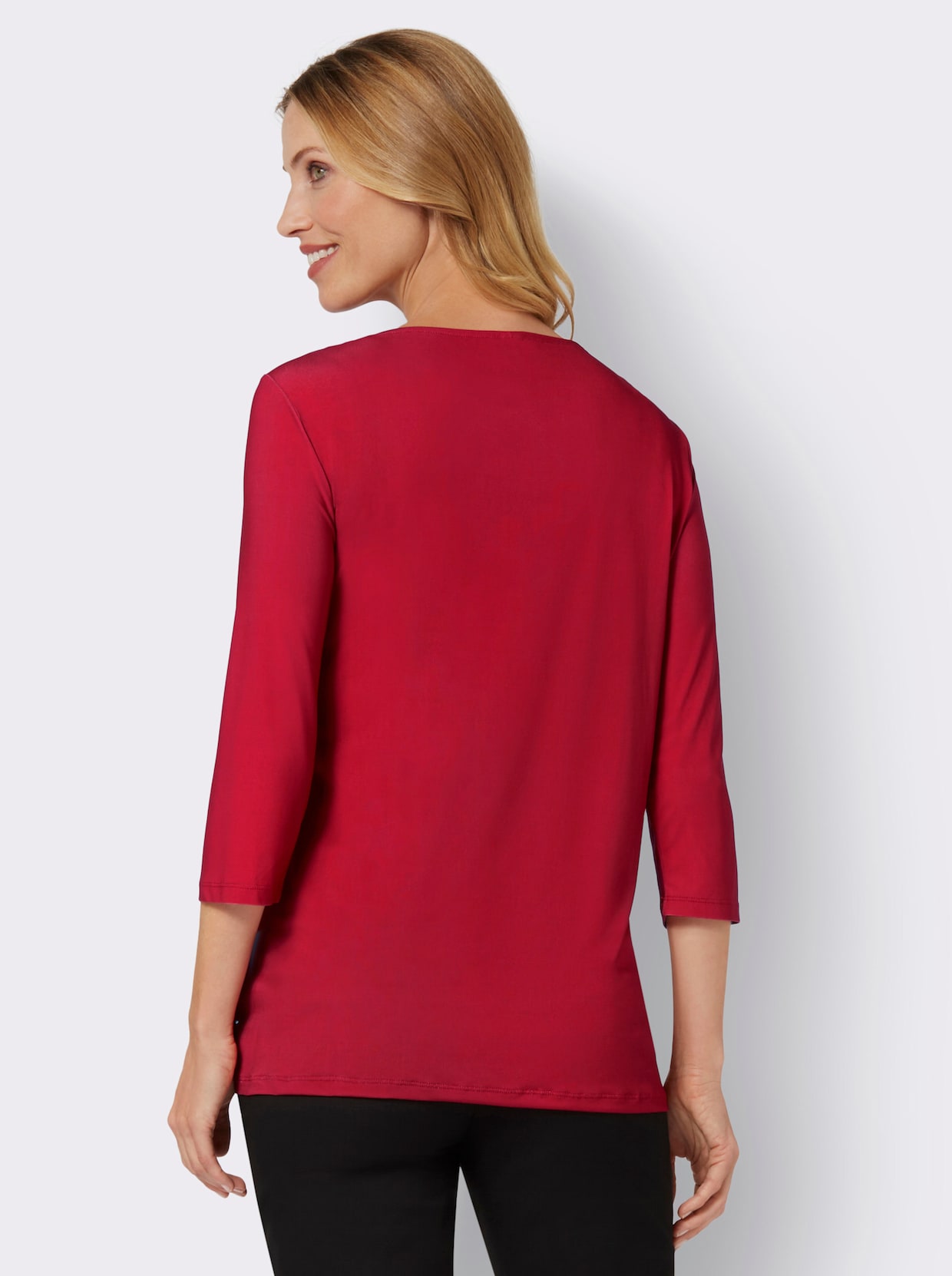 Shirt met 3/4-mouw - rood