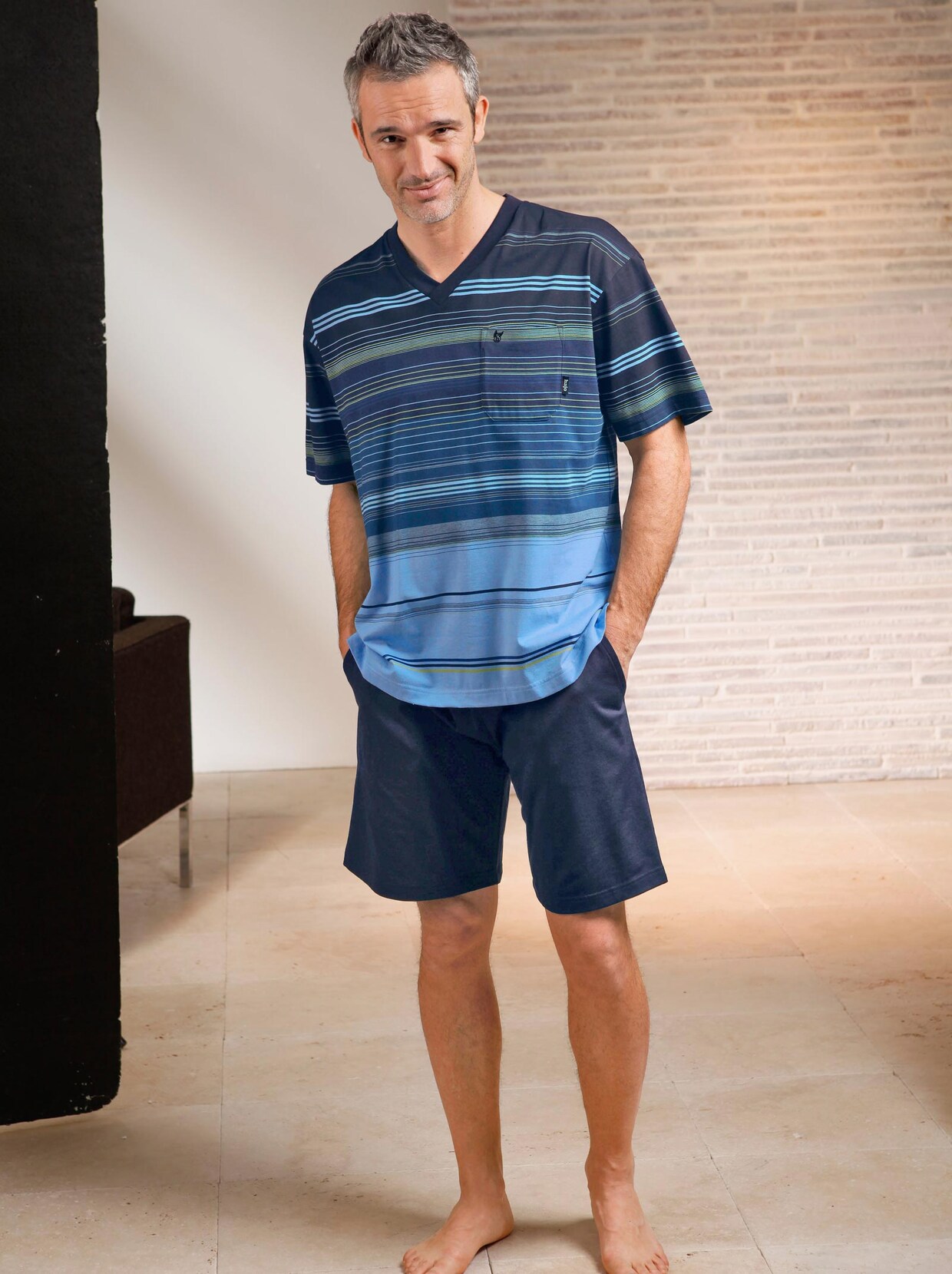 Hajo Shorty - marine-geringelt