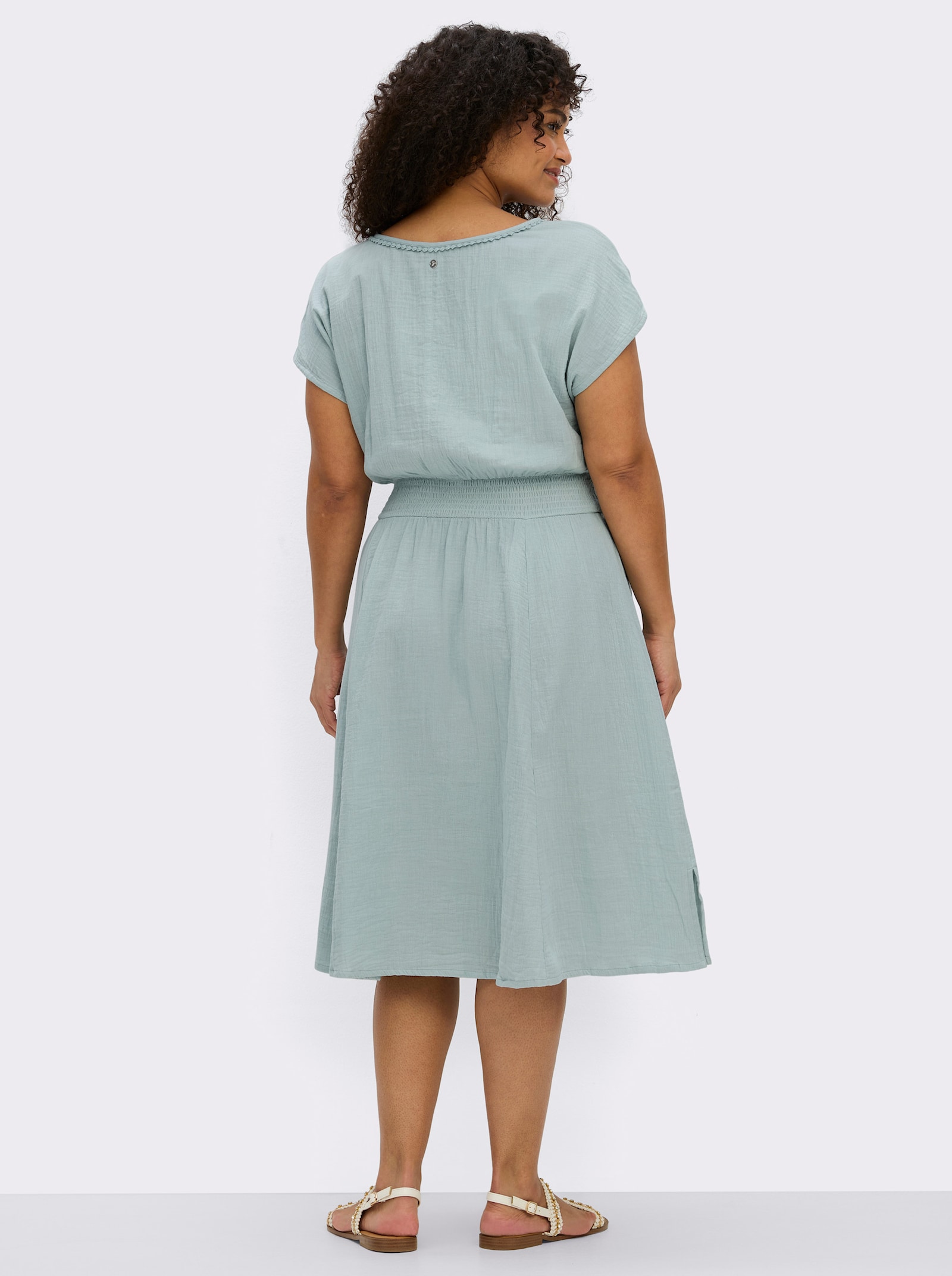 sheego Sommerkleid aus Musselin - kalkmint