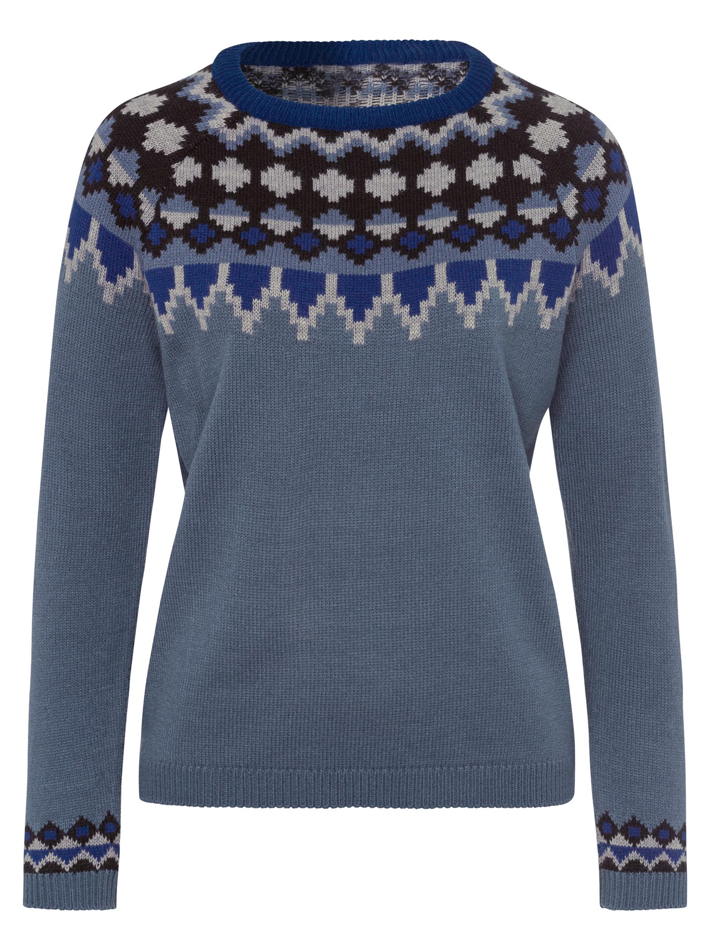 Pullover - rauchblau-gemustert