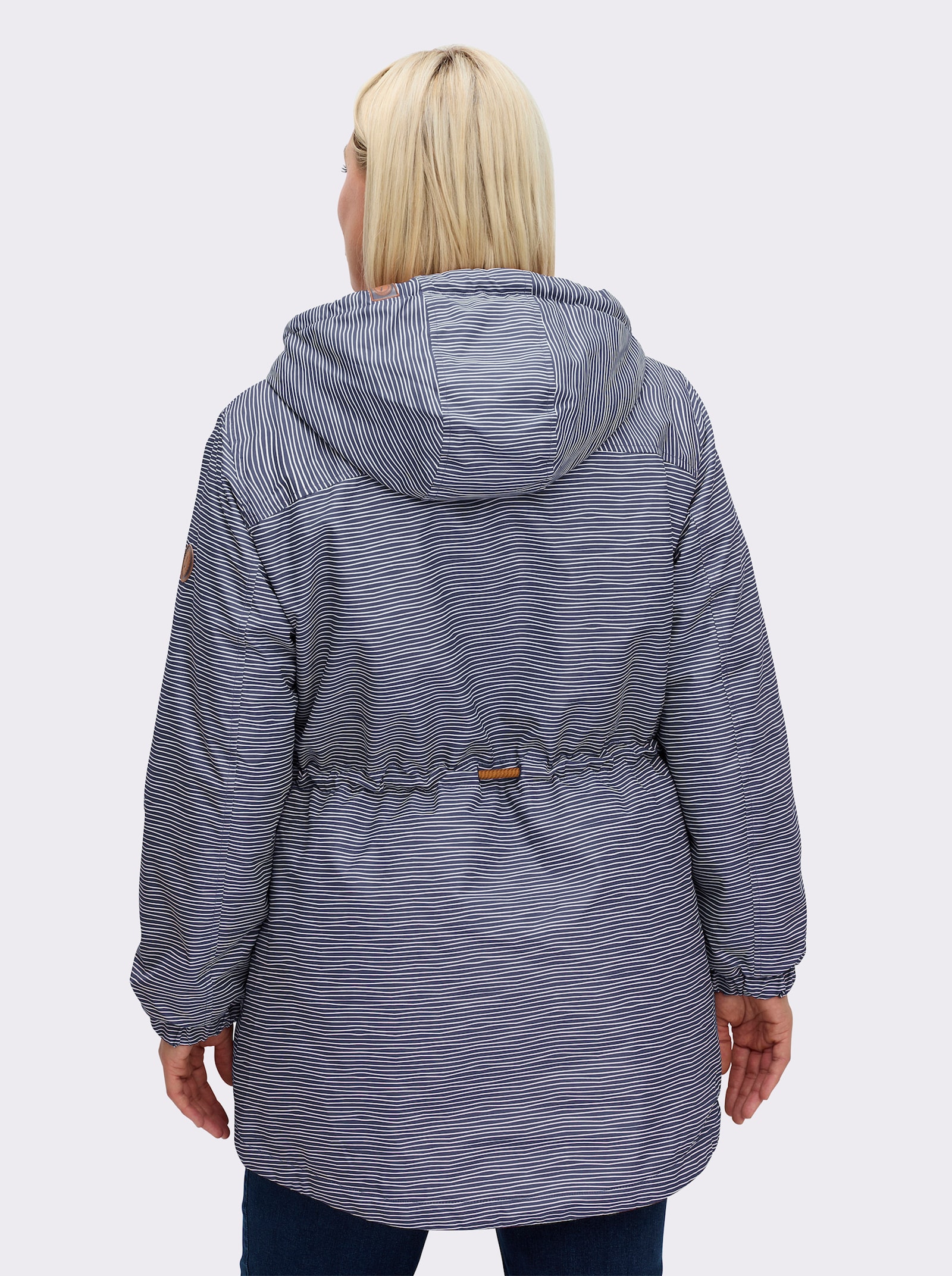 Jacke wind- und wasserabweisend - marine-weiß-geringelt