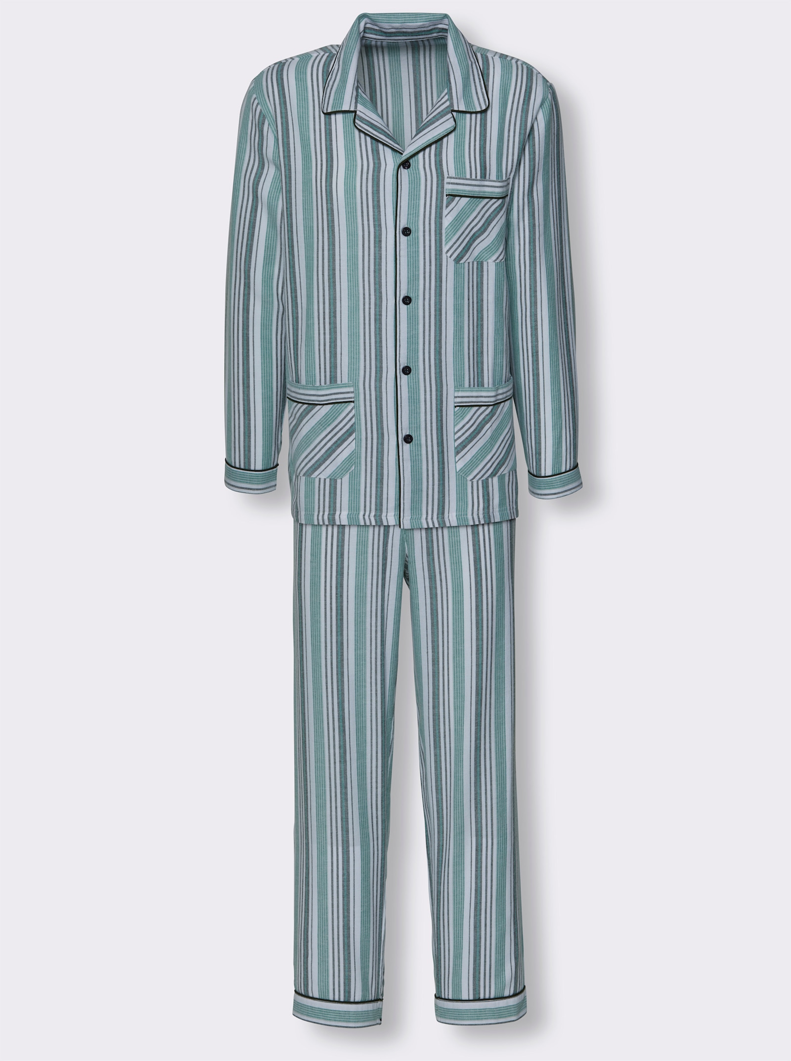 KINGsCLUB Pyjama - grün-gestreift