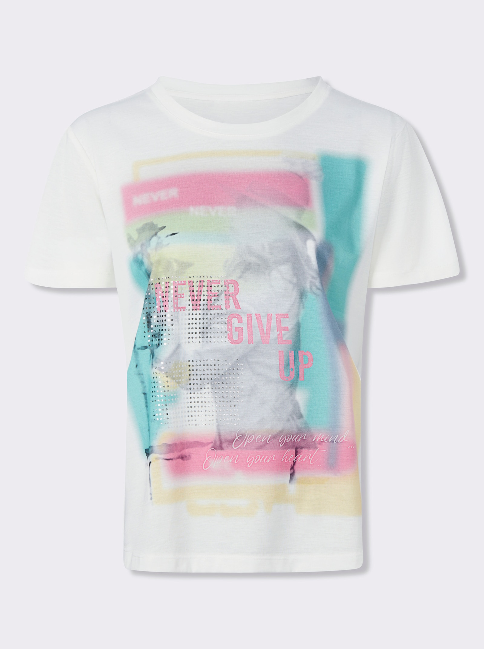 heine T-shirt lich transparant - ecru