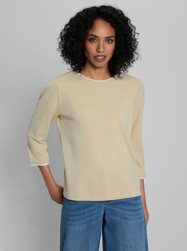 heine Langarmshirt mit Kontrast-Details - sand
