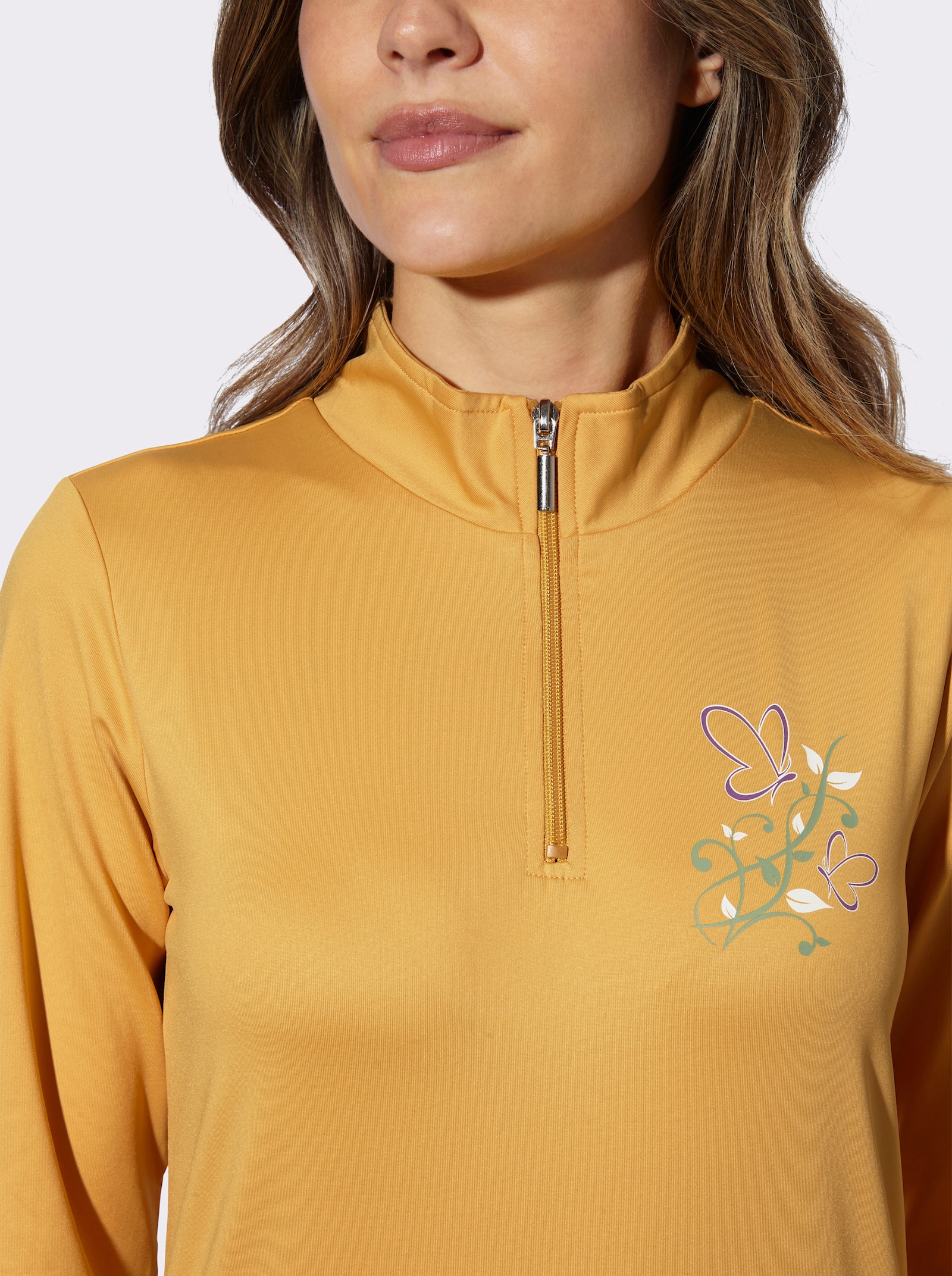 Freizeitshirt mit Druckmotiv - ocker