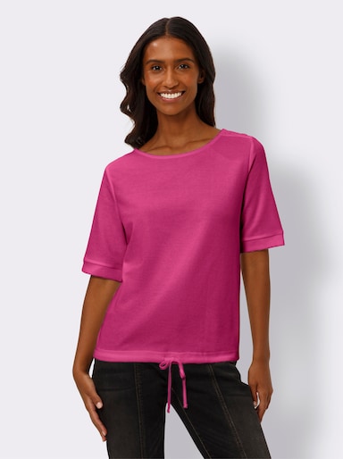 heine Kurzarmshirt aus Strukturware - fuchsia