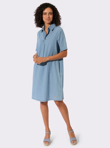 Jeanskleid in A-Form - blue-bleached
