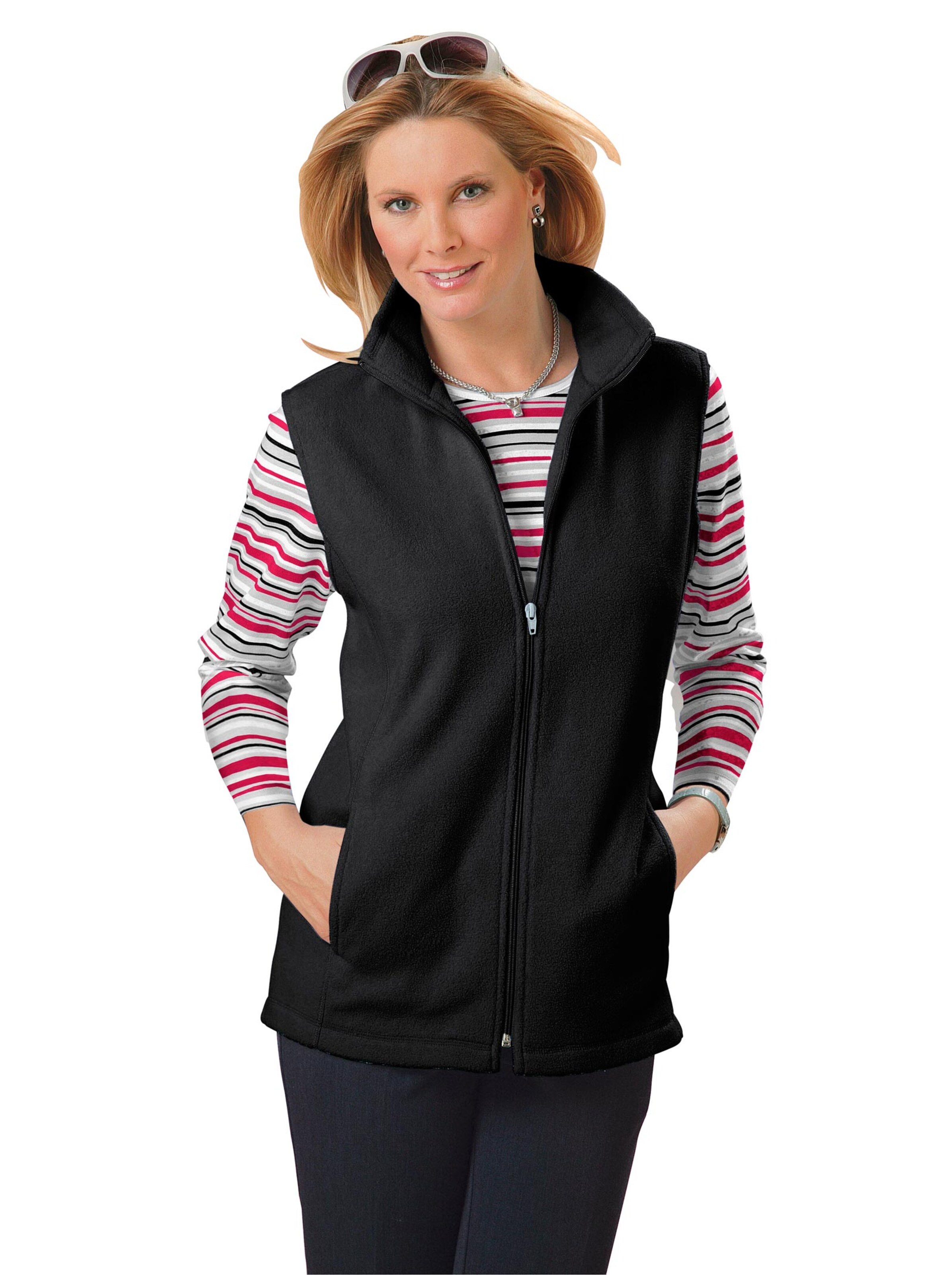 Fleece-Weste - schwarz