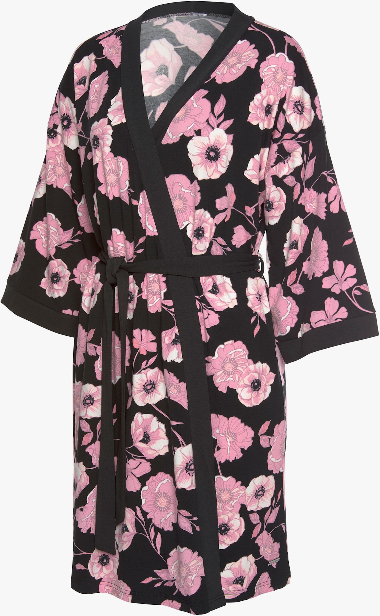 LASCANA Kimono - roze/zwart gedessineerd