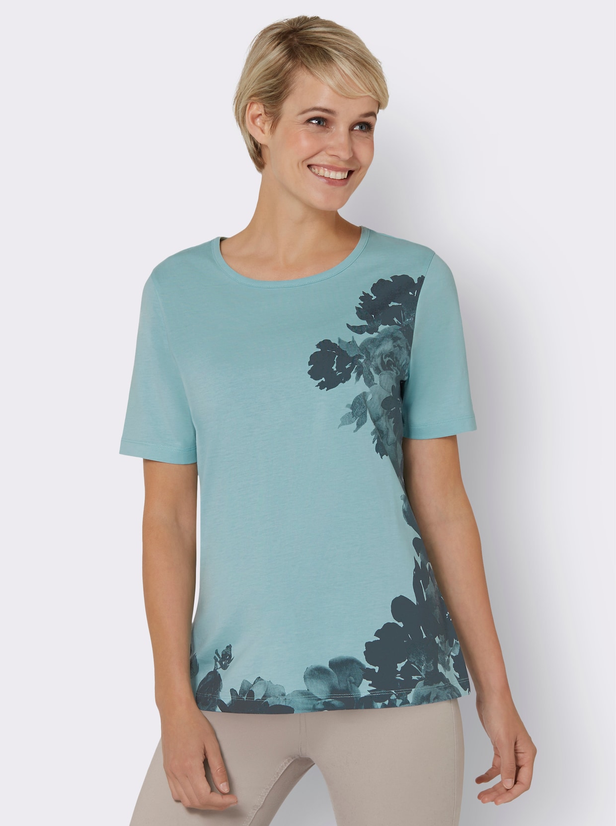 Shirt met korte mouwen - mint geprint