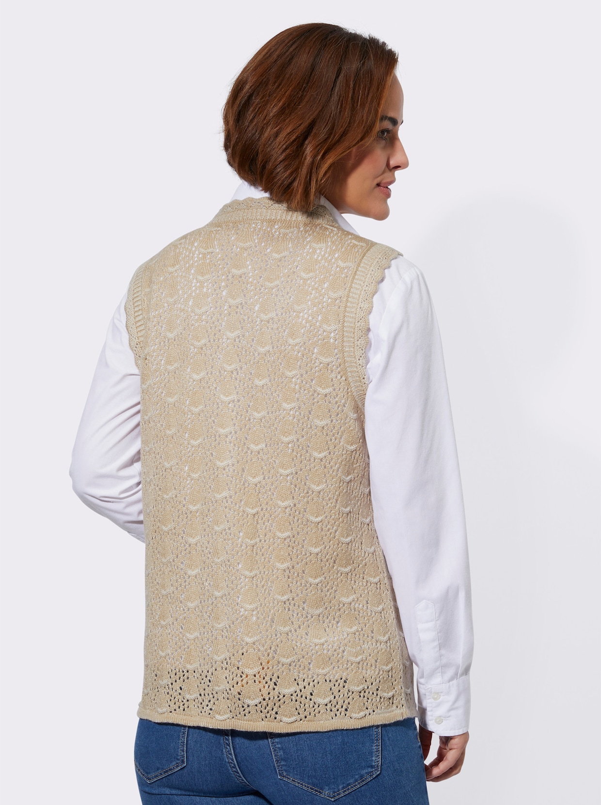 Vest - beige gemêleerd