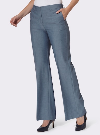 heine Bügelfaltenhose in Melange-Optik - rauchblau