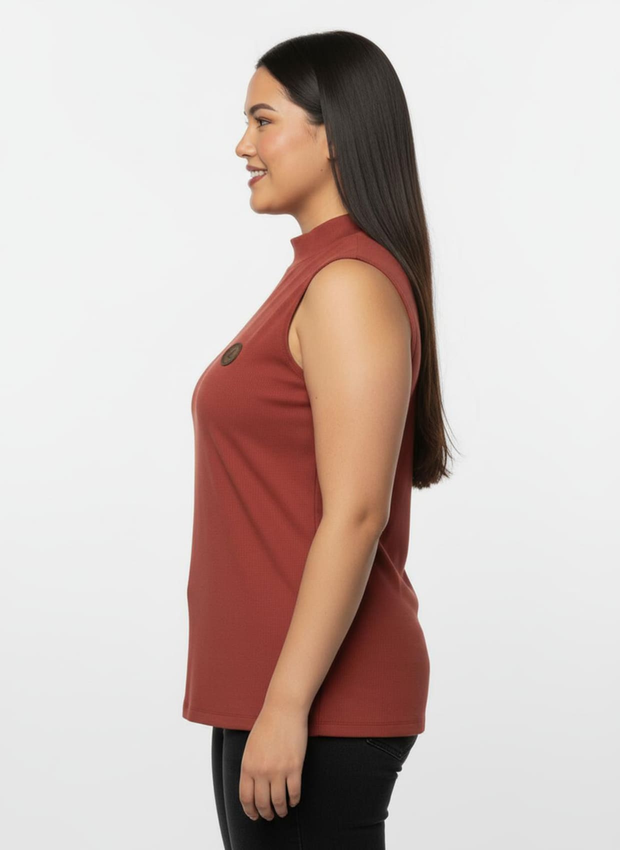 Shirttop mit Stehkragen, pflegeleicht - terra