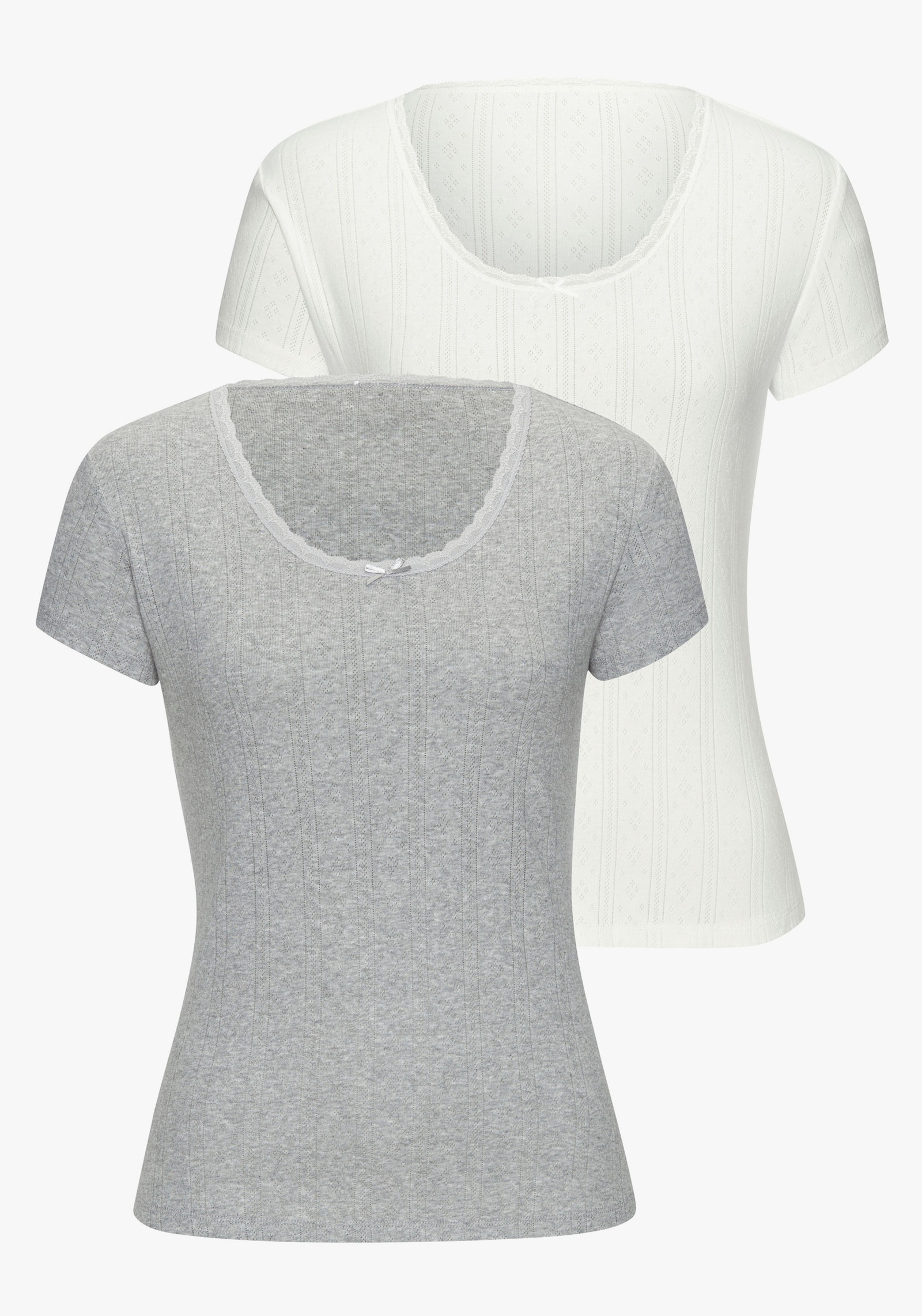 Vivance T-Shirt - grau meliert, creme