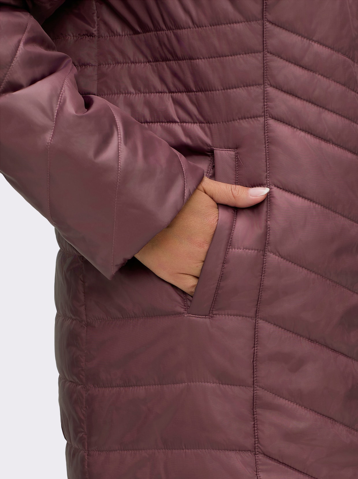 Steppjacke mit Kontrastfutter - bordeaux-grau