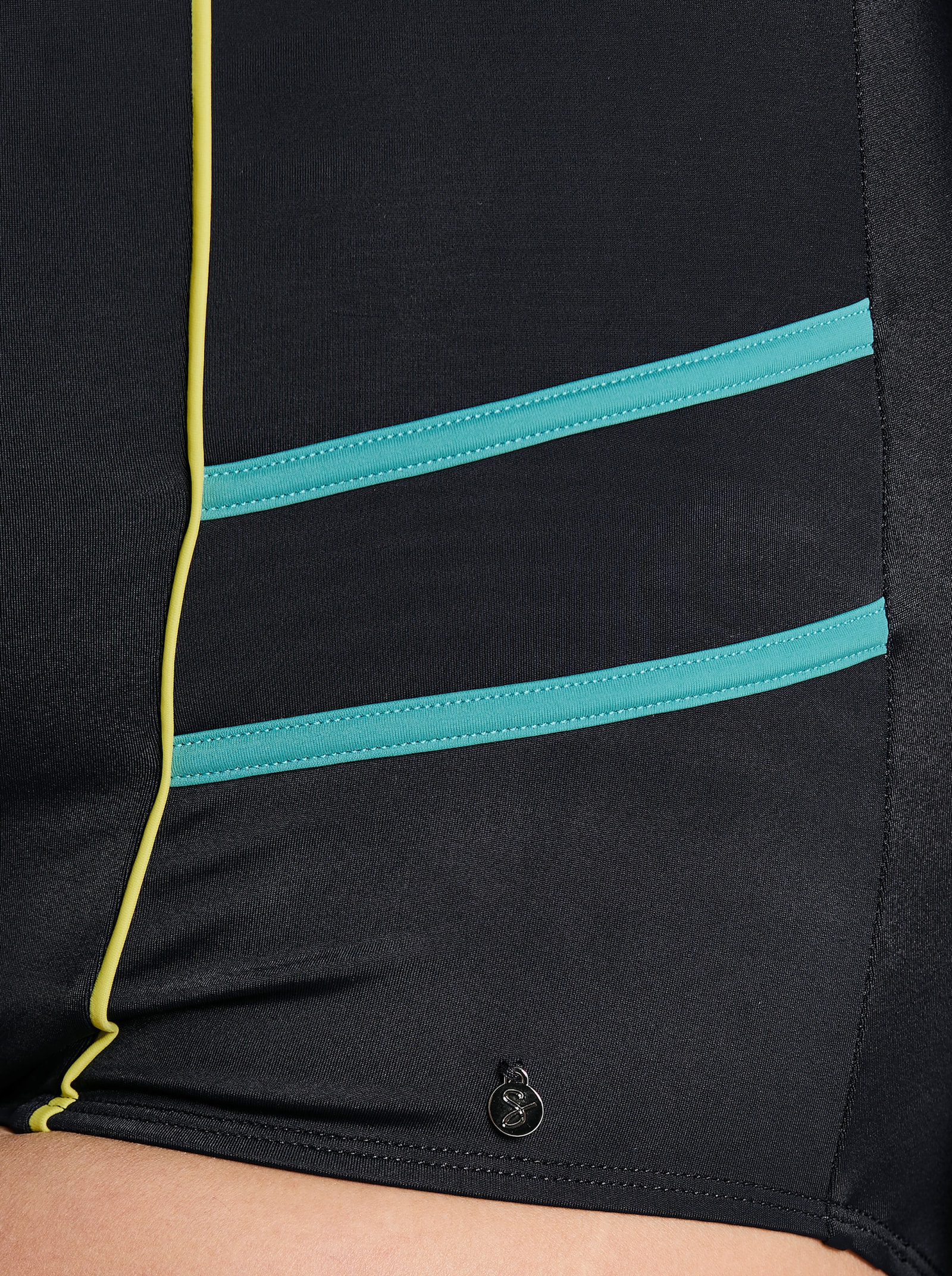 sheego Badeanzug mit Kontrastpaspeln - tiefblau-ozean