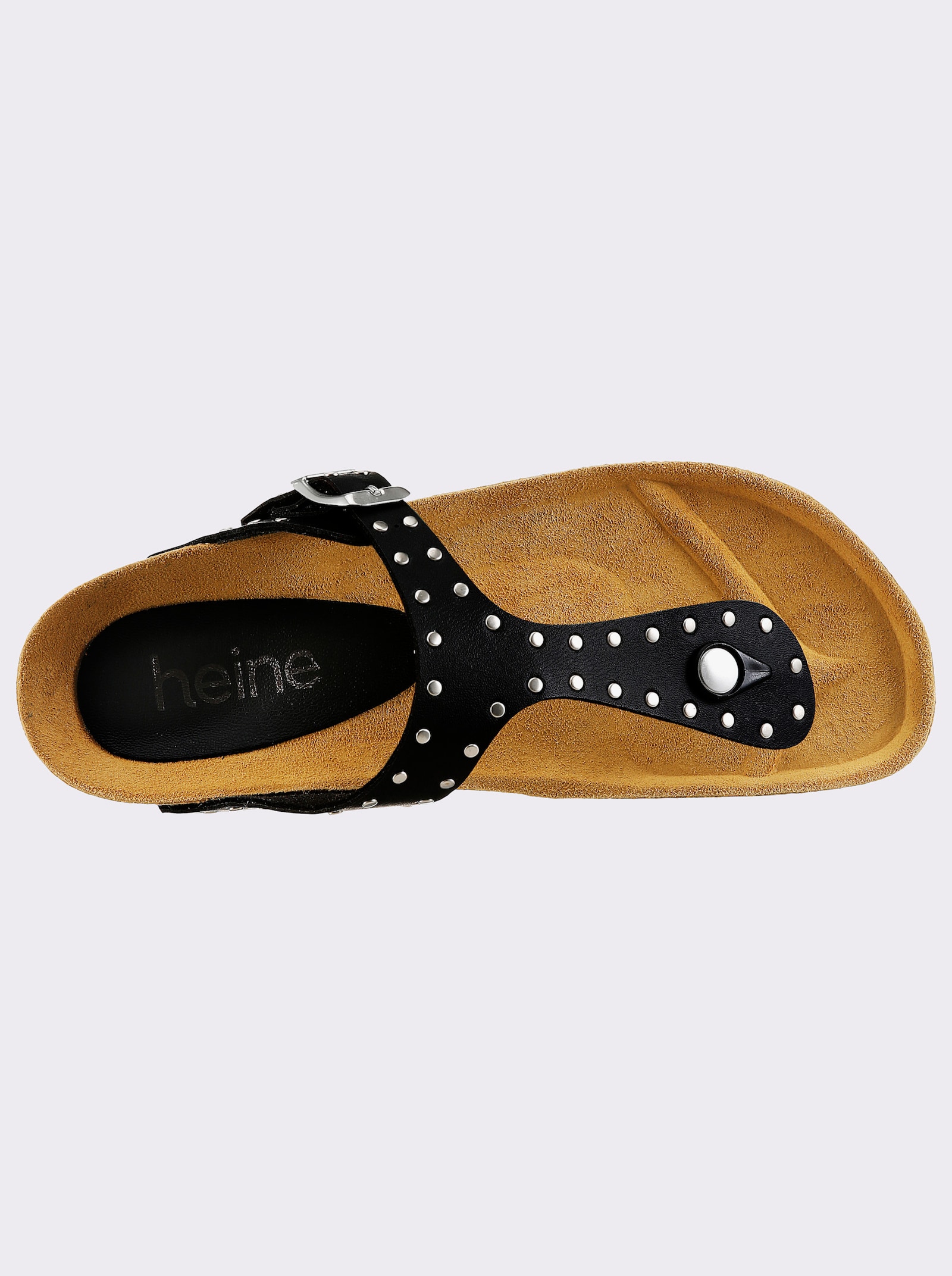 heine Pantolette mit Ziernieten - schwarz