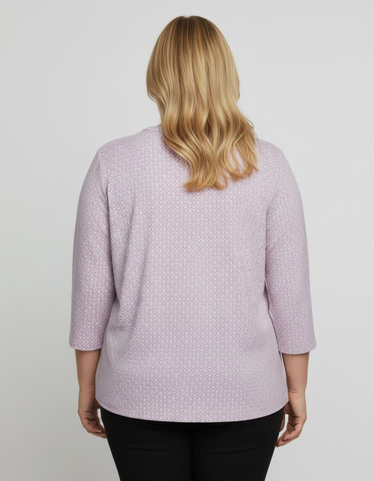 Schlupfbluse mit Minimal-Muster, Viskose - rosé-gemustert