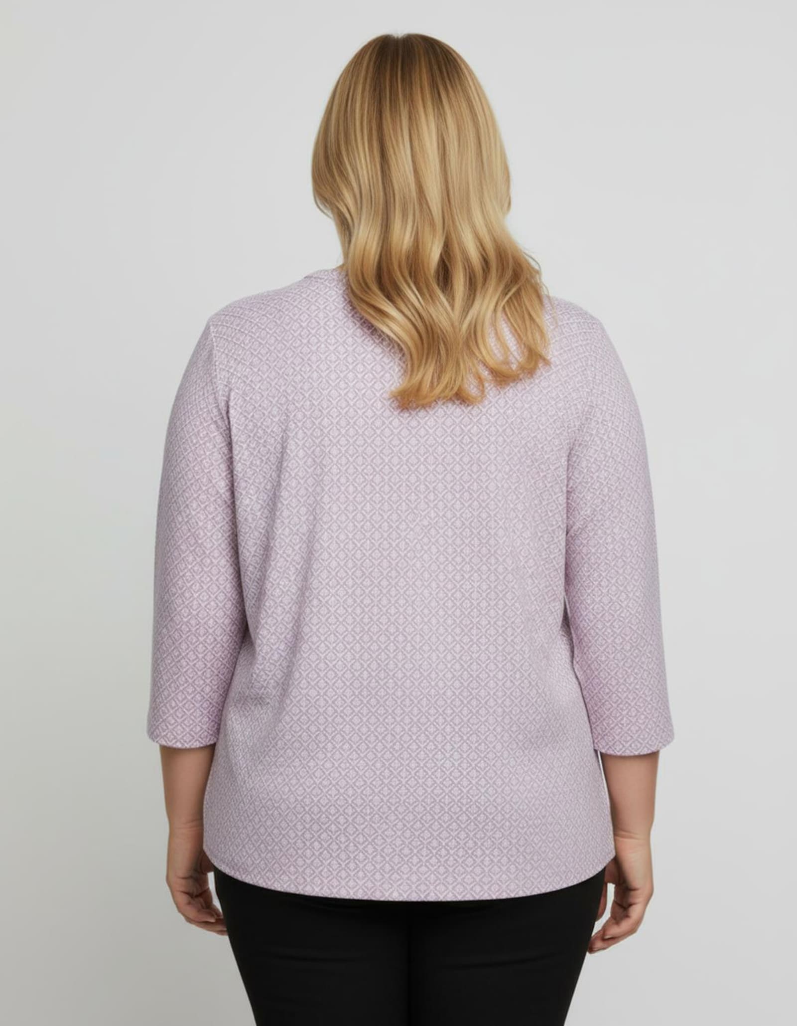 Schlupfbluse mit Minimal-Muster, Viskose - rosé-gemustert