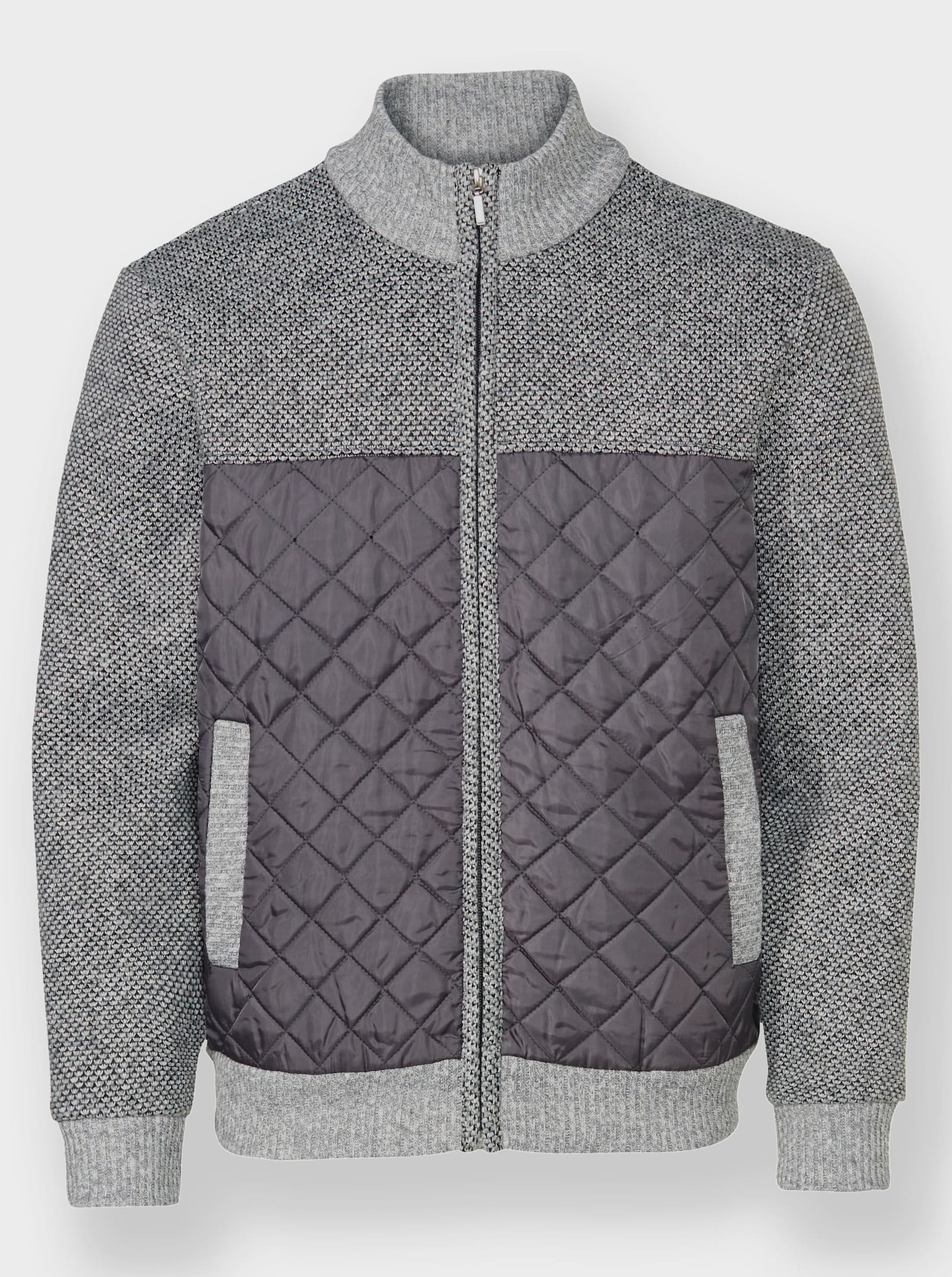 Marco Donati Strickjacke mit Fleece-Futter - anthrazit-meliert