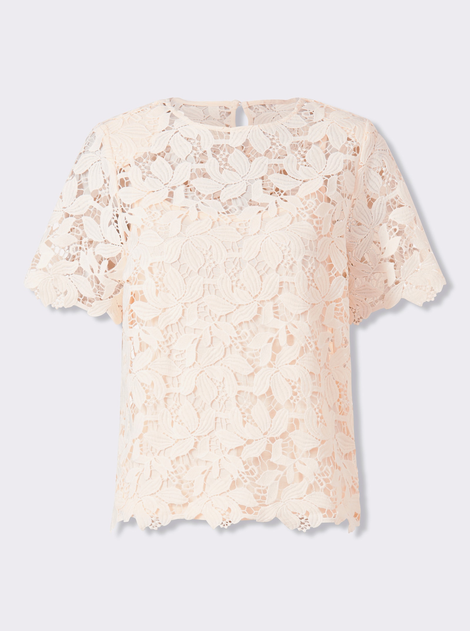 heine Kurzarmbluse in knitterarmer Qualität - champagner