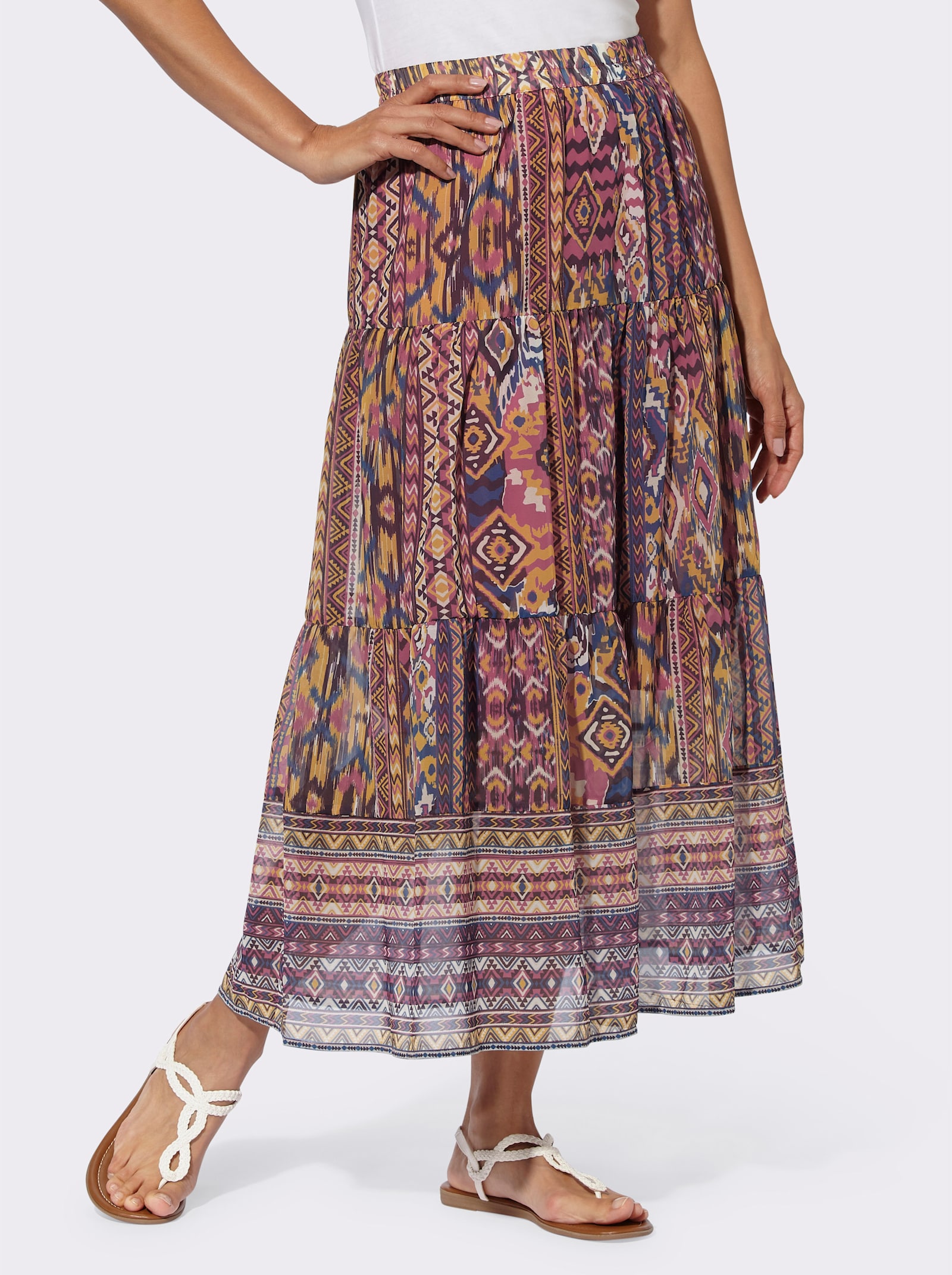 Stufenrock im Ethno-Print - erika-bedruckt