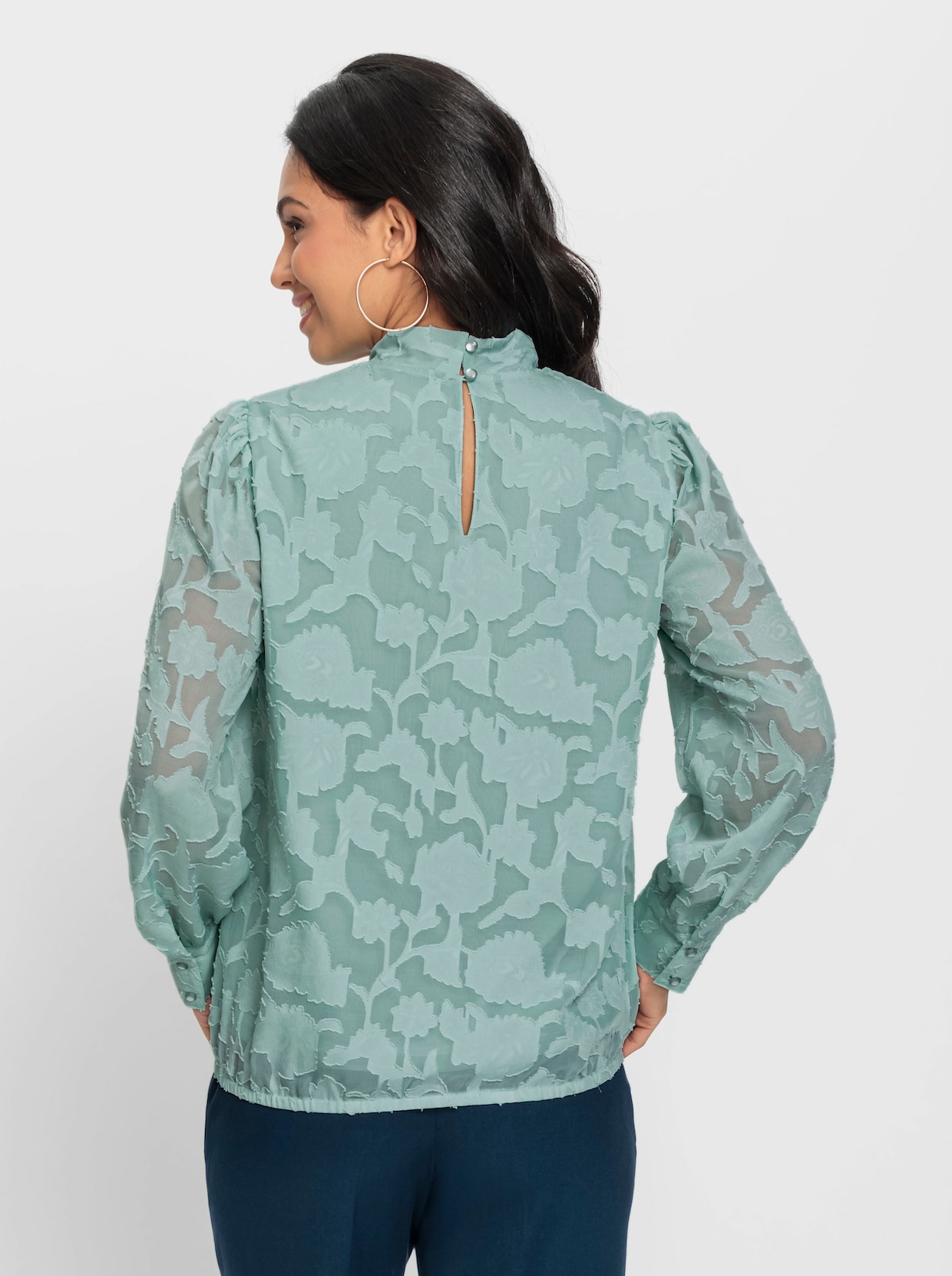 Strikblouse - kalkmint