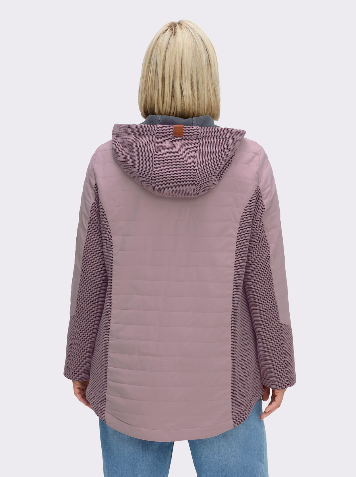 Übergangsjacke im Mix aus Fleece und Stepp - mauve