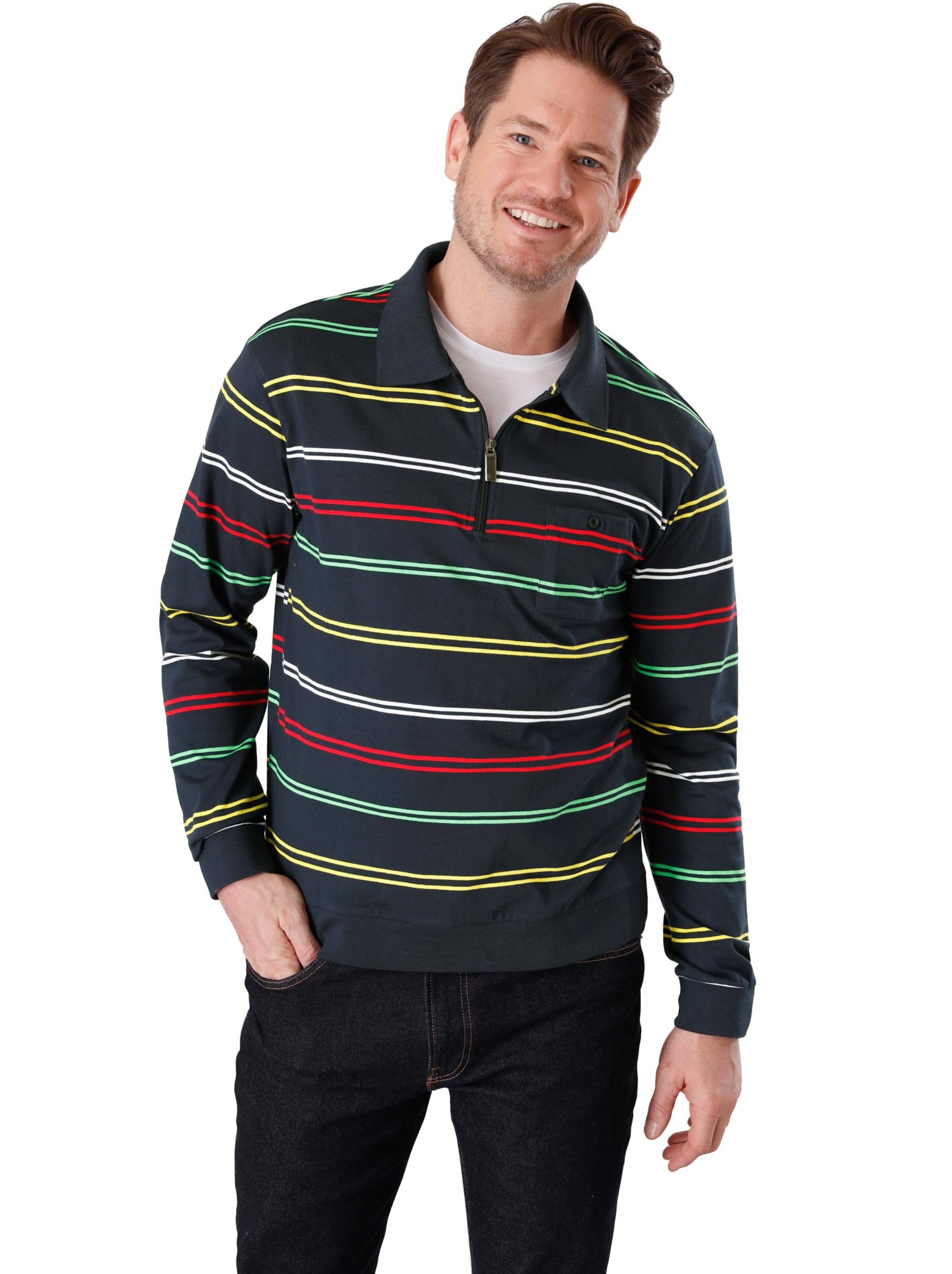 Poloshirt - blau-geringelt