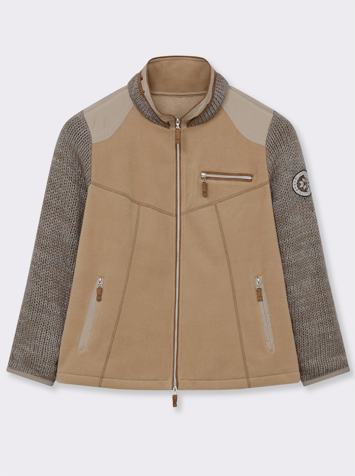 Fleecejacke - sand-meliert