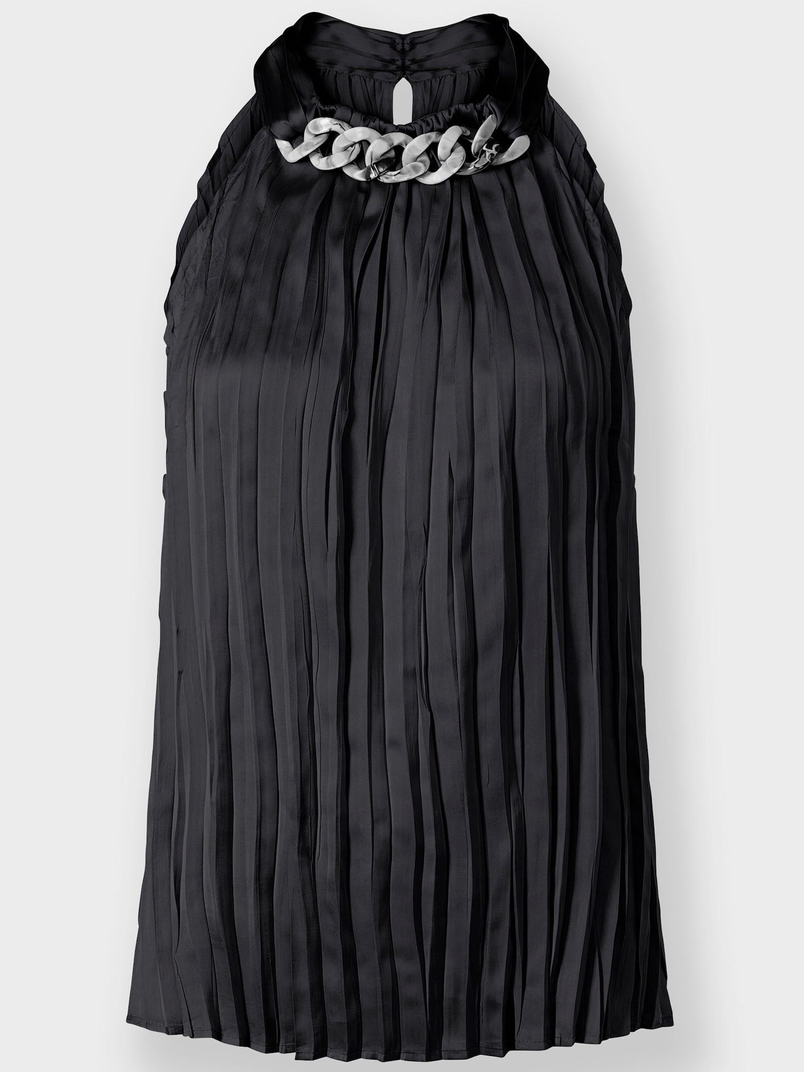 heine Pliseetop mit Ketten-Verzierung - schwarz