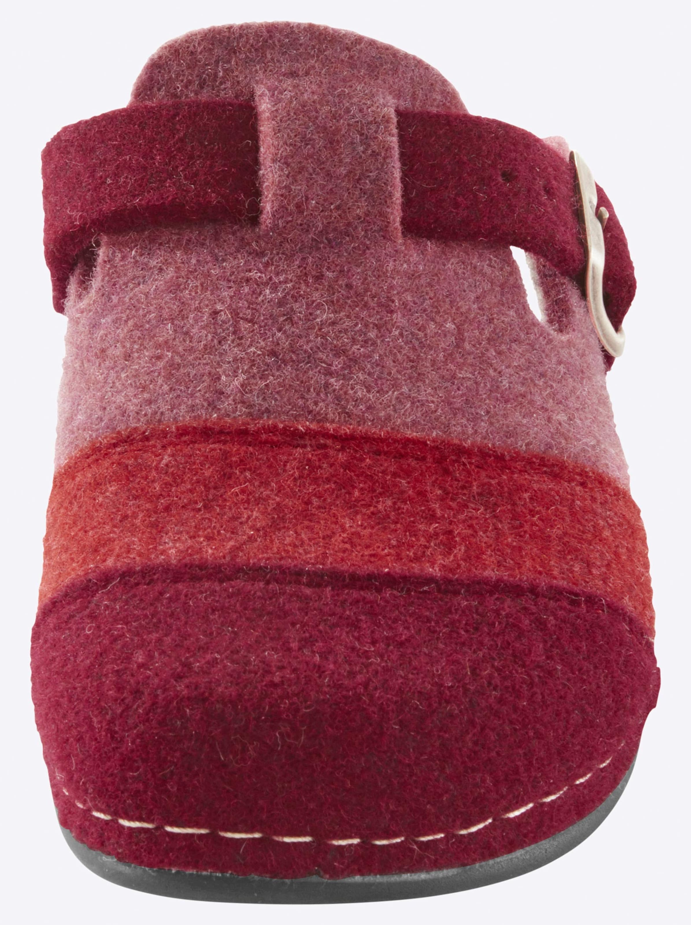 Schuhe Hausschuhe Dr. Feet Hausschuh in rot-gestreift 