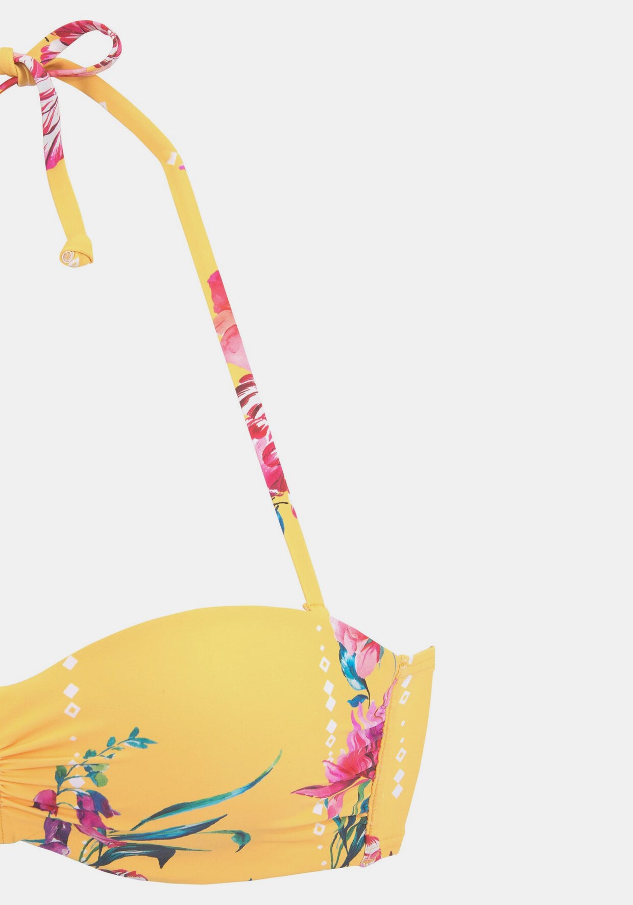 Sunseeker Bügel-Bandeau-Bikini-Top - gelb-bedruckt