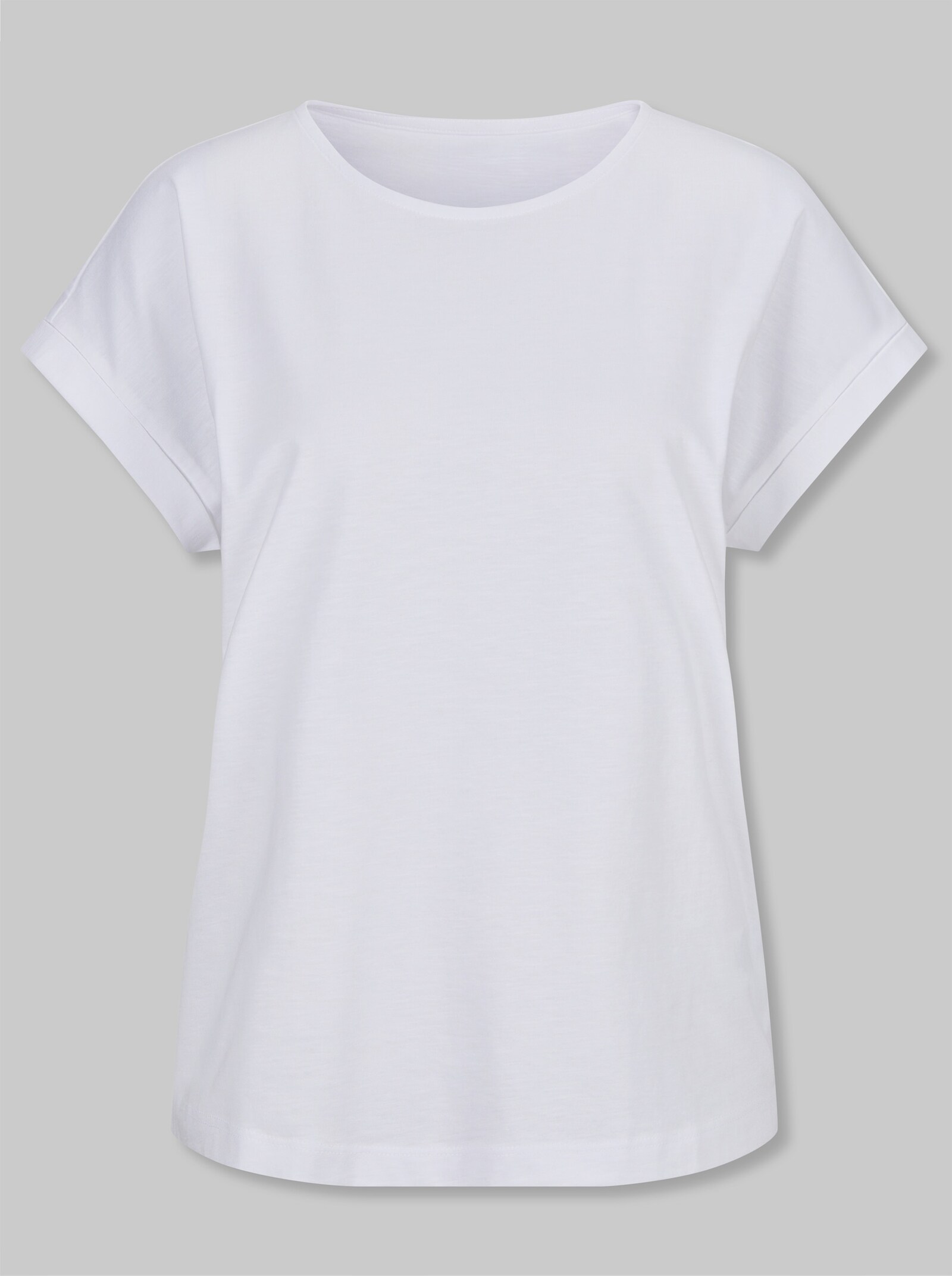heine T-Shirt mit fixiertem Umschlag - weiß