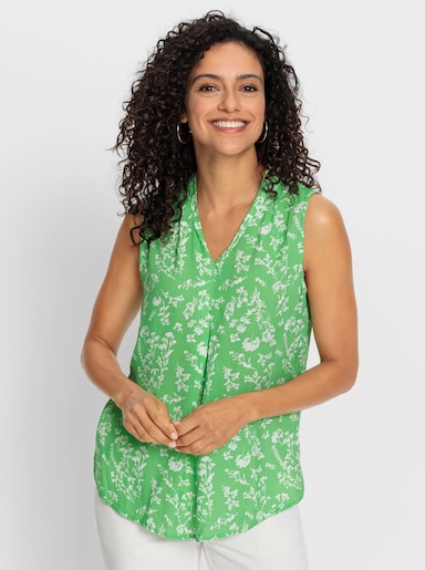 Blusentop aus reiner Viskose - apfel-ecru