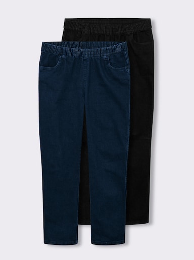 Jeans - dark blue + black denim