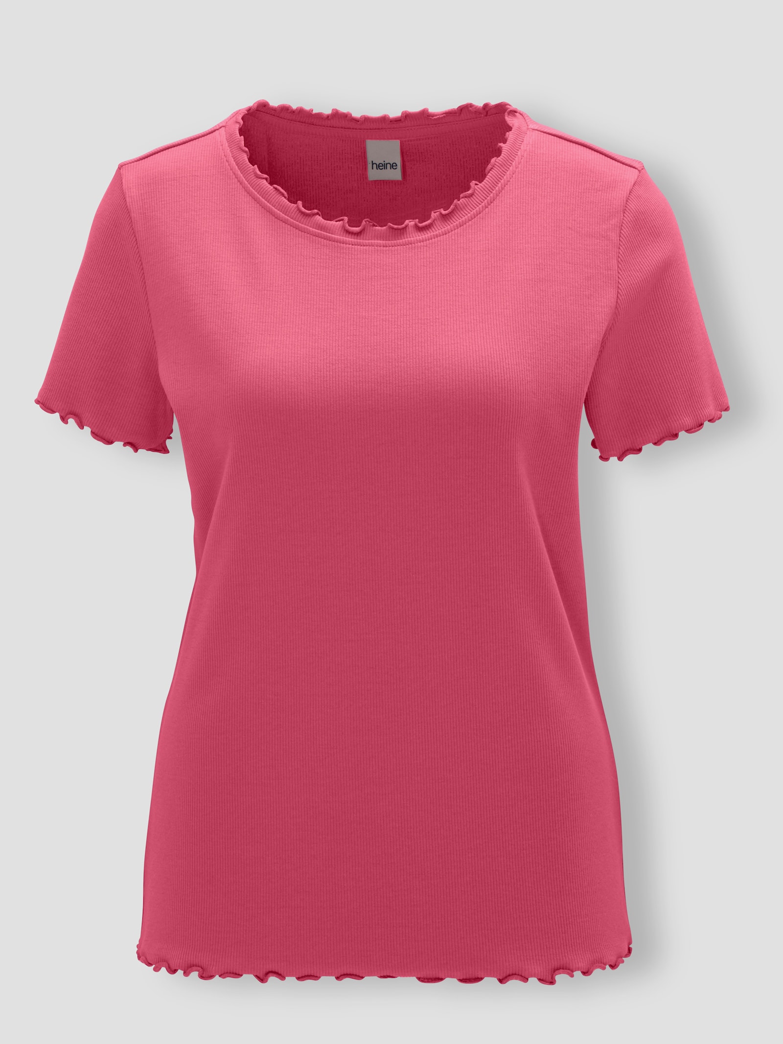 heine Rippshirt mit Wellenkanten - fuchsia