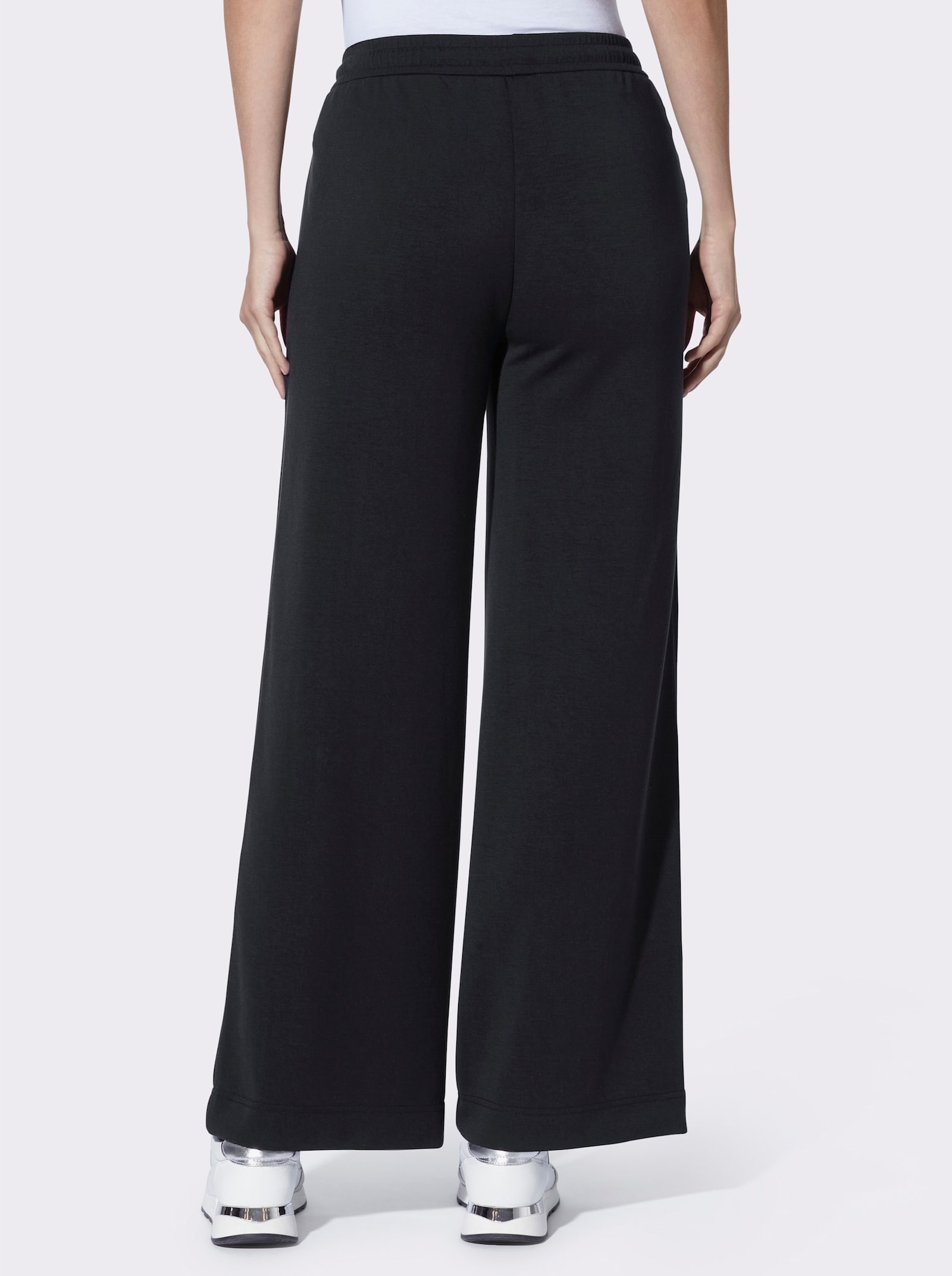 heine Pantalon en jersey à rayures galons - noir