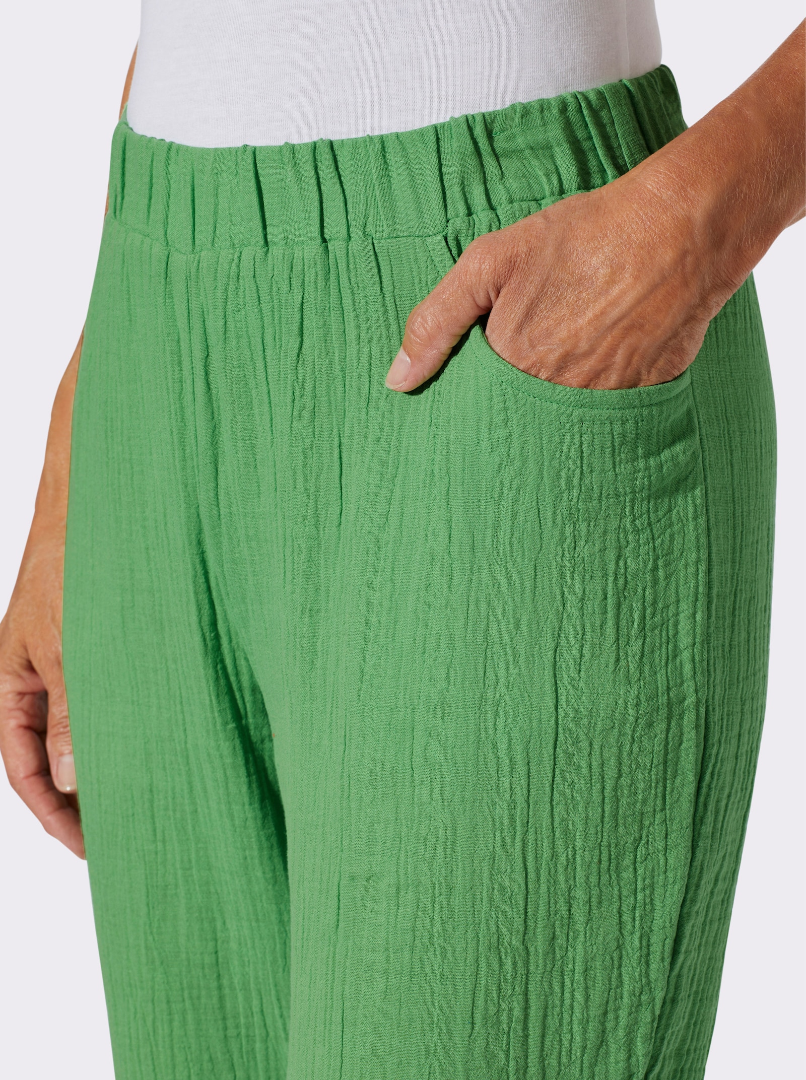 Schlupfhose in Musselin-Qualität - apfel