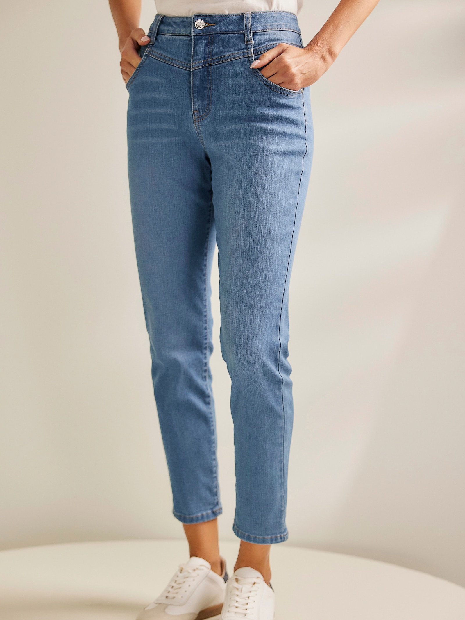 heine 7/8-jeans in lichte wassing - blue-bleached