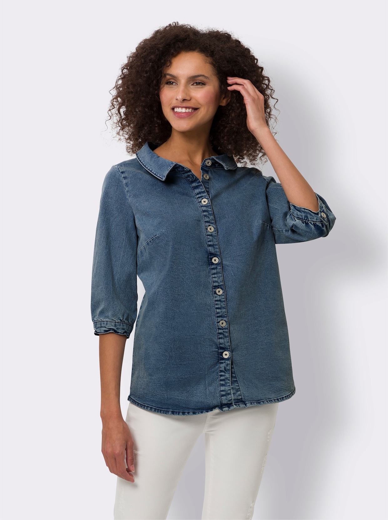 heine Jeansbluse - blue-stone-washed