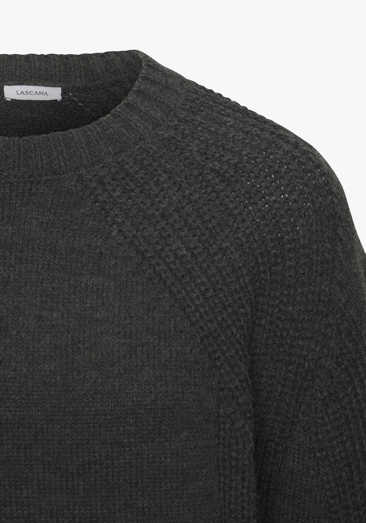 LASCANA Strickpullover - dunkelgrau meliert