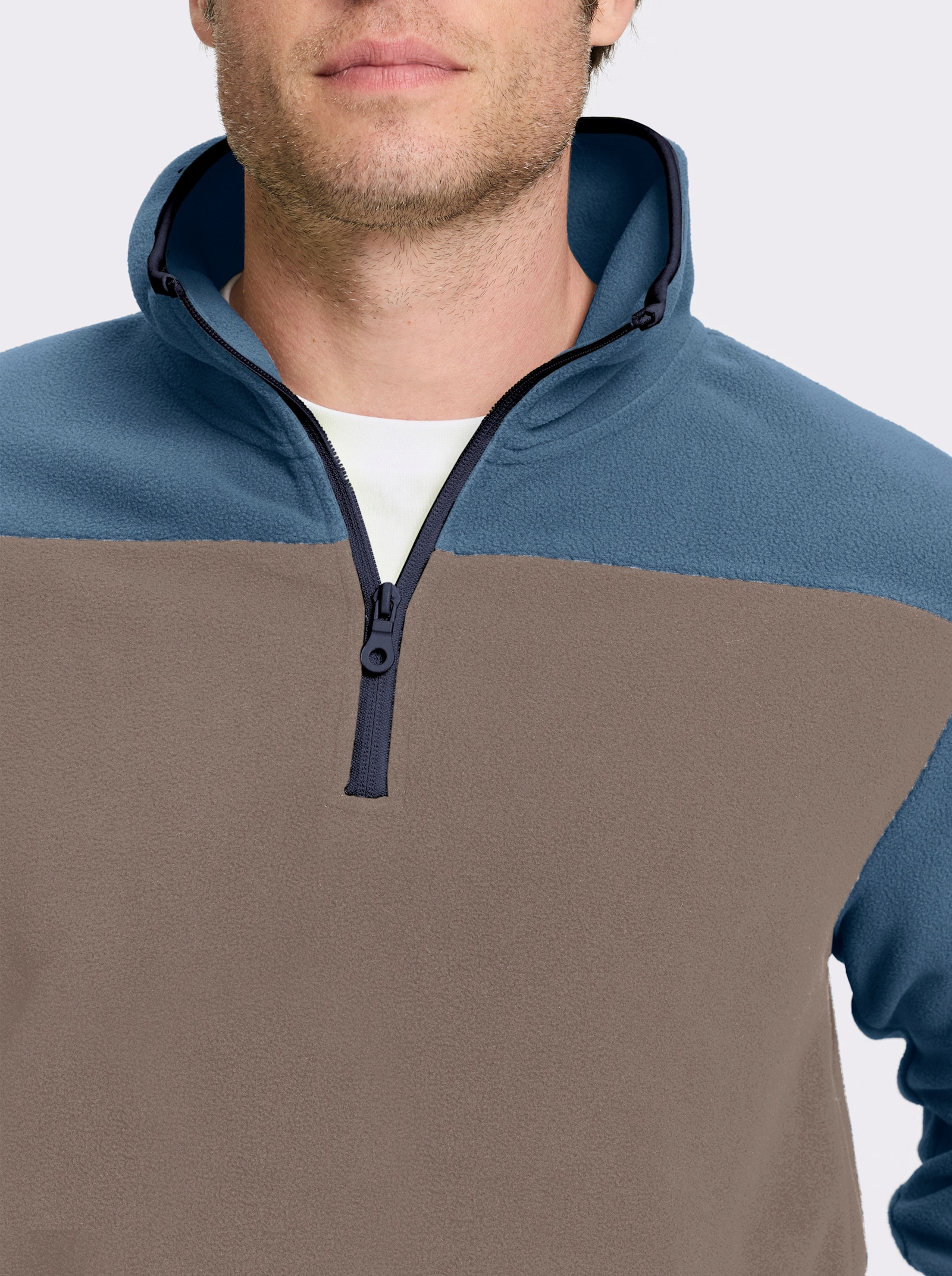 Catamaran Sports Fleeceshirt mit kontrastfarbigen Details - rauchblau